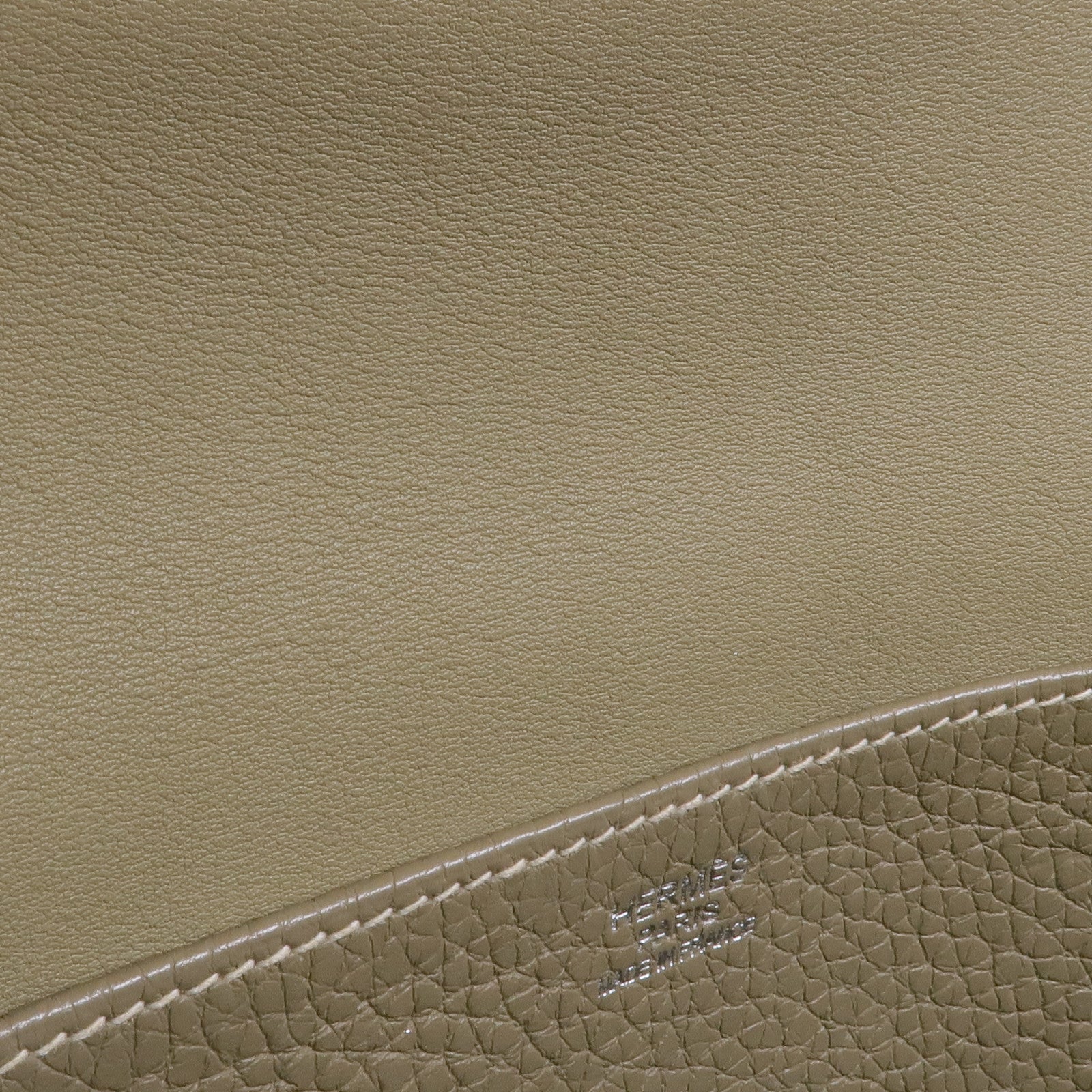 HERMES Clemence皮革Halzan 31銀扣手挽肩背兩用袋Sauge