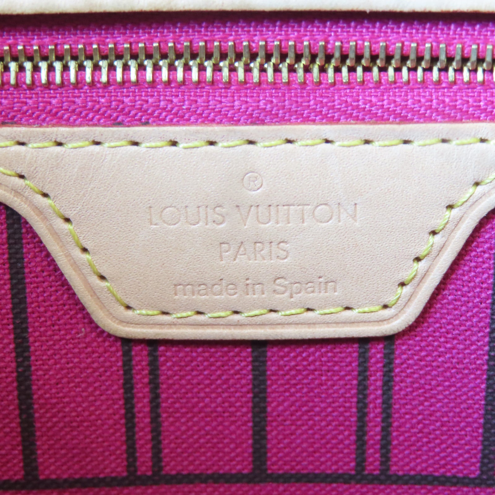 LOUIS VUITTON Monogram Neverfull MM金扣手挽袋啡色