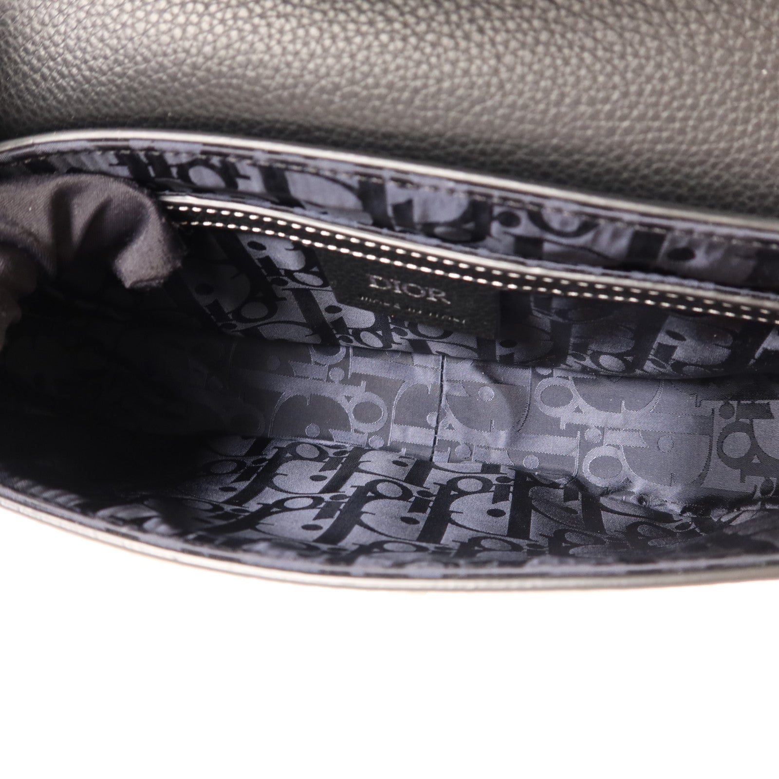 Dior 牛皮皮革Mini Saddle Messenger Bag With Flap銀扣肩背袋