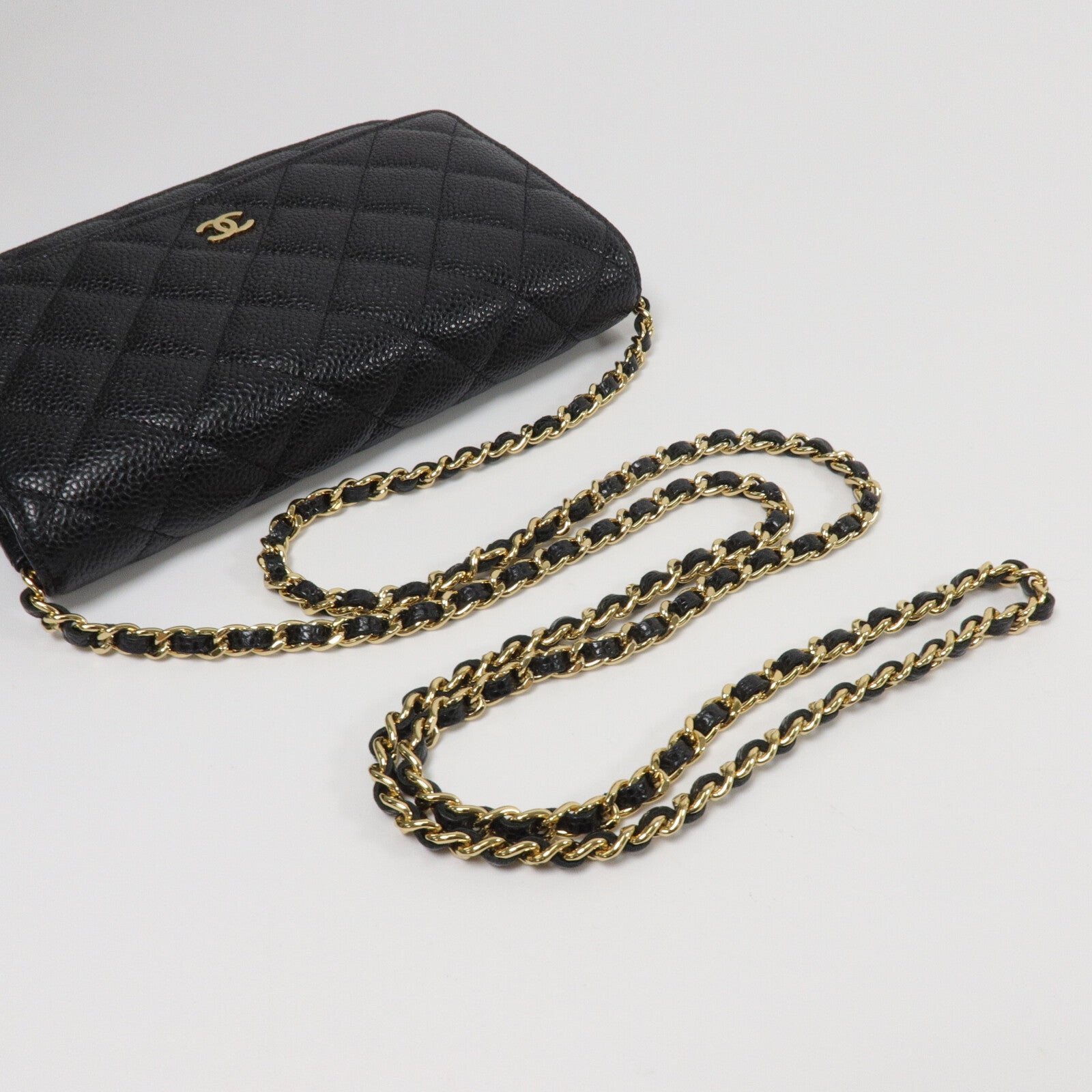 CHANEL 牛皮皮革Wallet On Chain鏈帶肩背袋