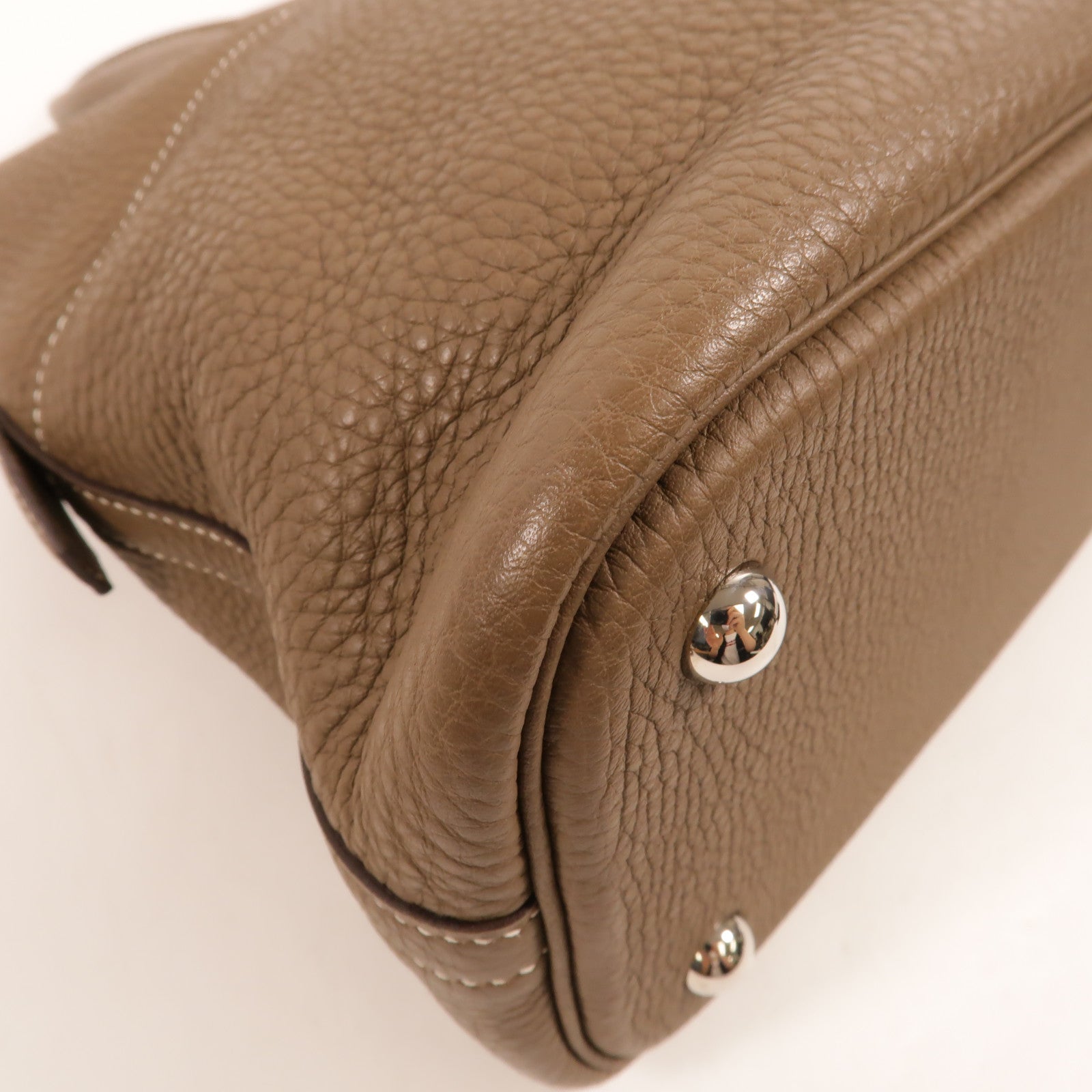 HERMES Clemence皮革Bolide 31手挽肩背兩用袋Etoupe