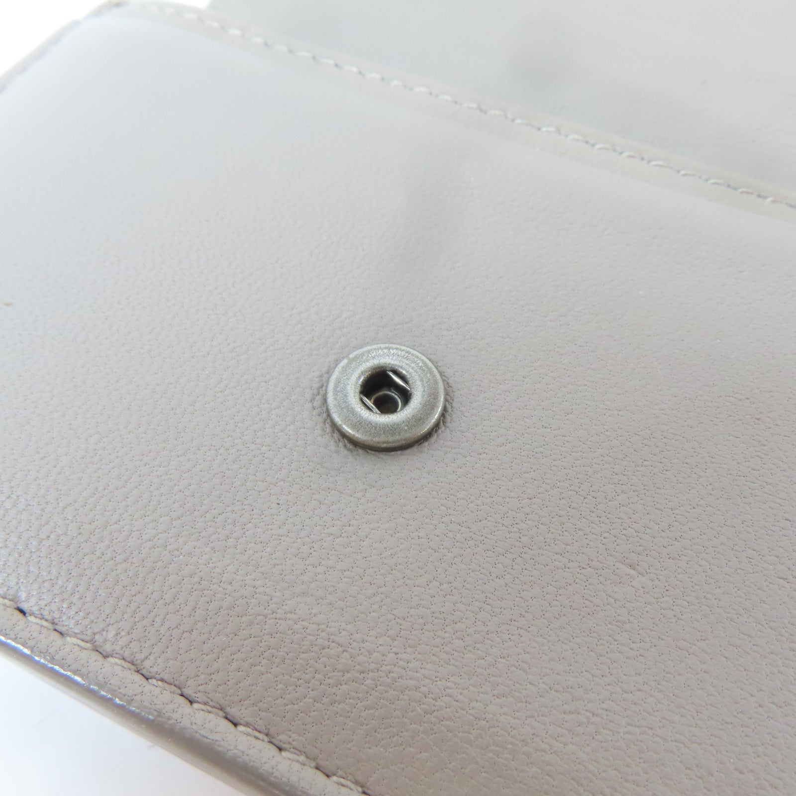 BOTTEGA VENETA 皮革Card Holder銀扣卡片套灰色