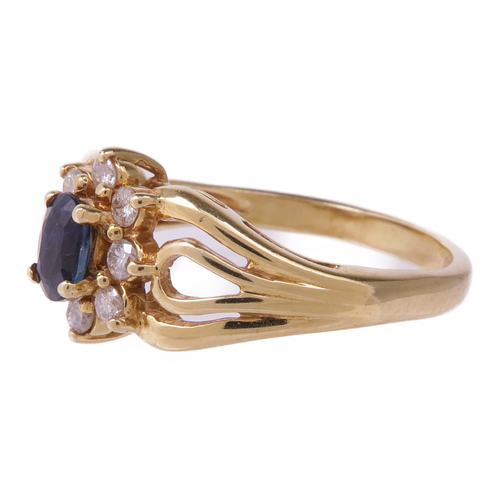 JEWELRY 14K黃金Sapphire Diamond Ring藍寶石/鑽石戒指US#5.5