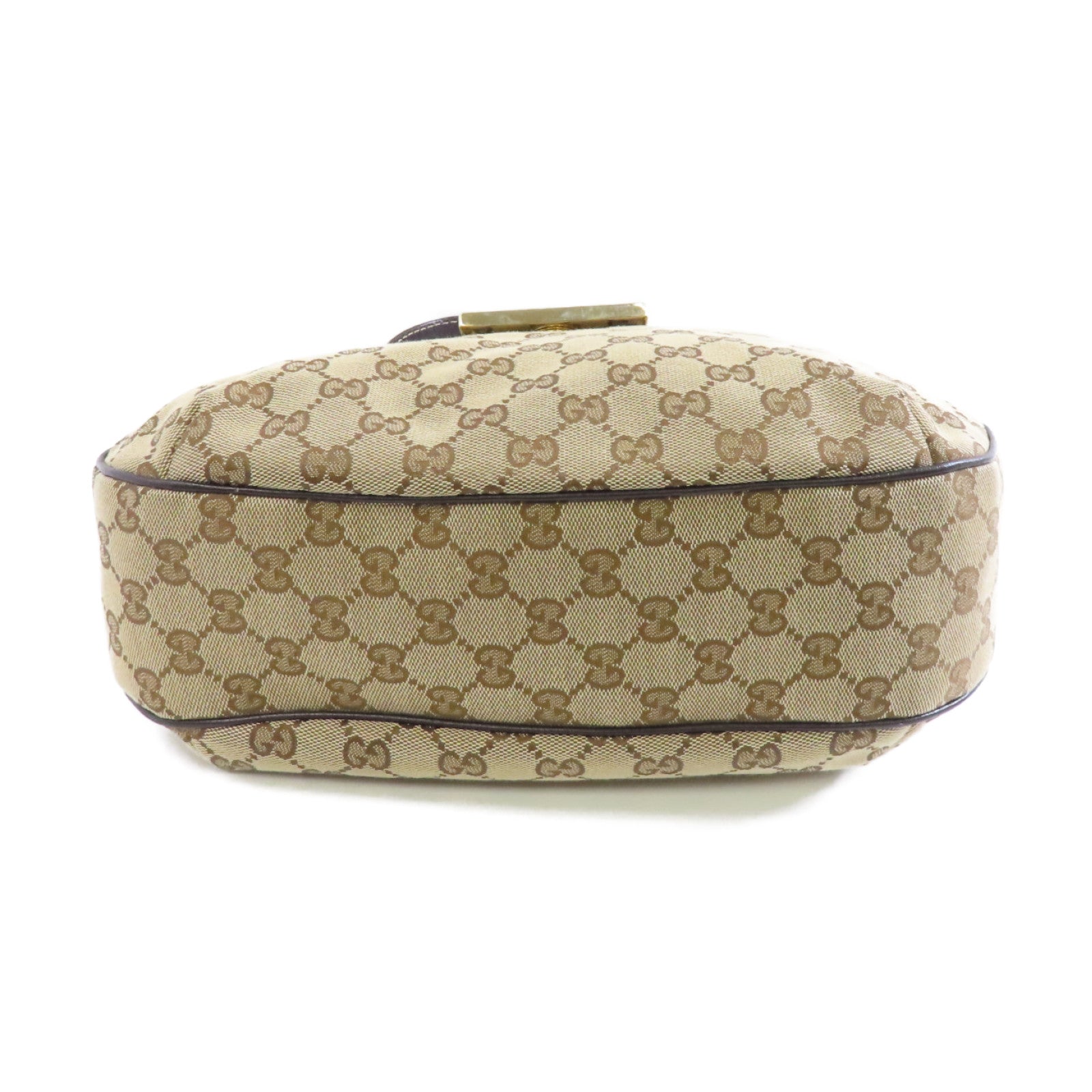 GUCCI 帆布Shoulder Bag金扣手挽袋棕色