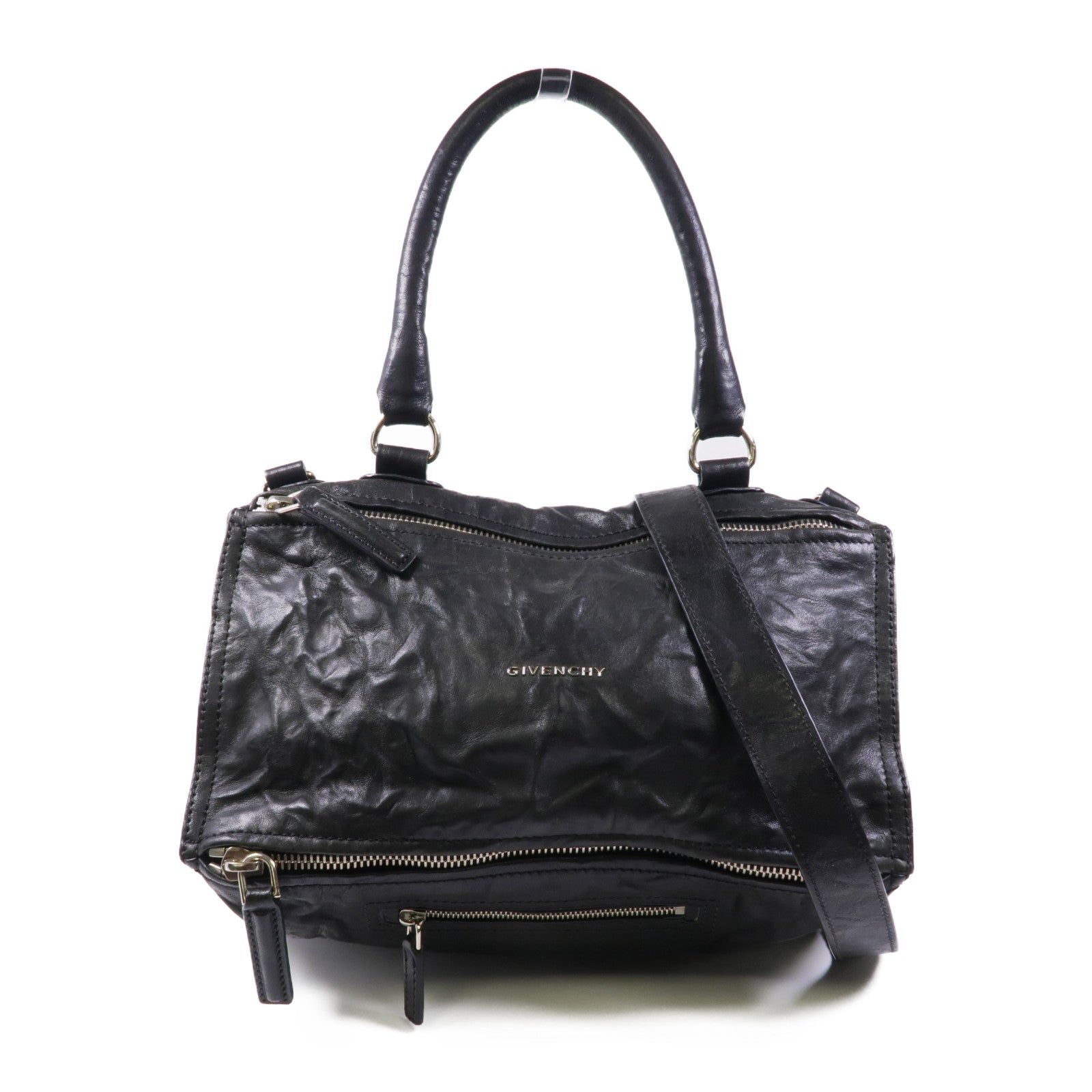 GIVENCHY 【激減優惠】牛皮皮革Pandora Medium銀扣手挽肩背兩用袋