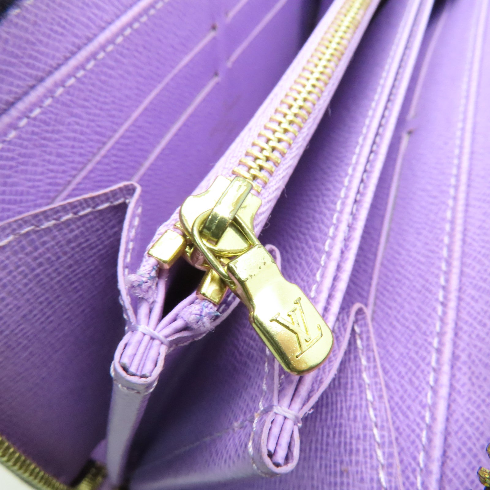 LOUIS VUITTON Damier Zippy Wallet金扣長錢包啡色