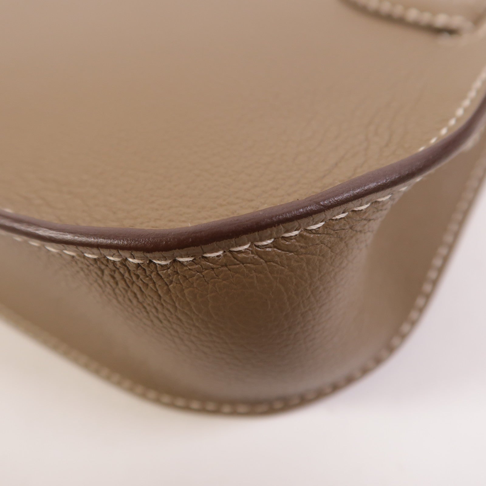 HERMES Evercolor皮革Mini Jypsiere金扣肩背袋Etoupe