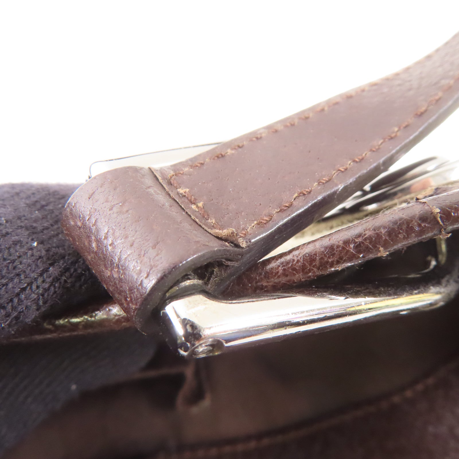 GUCCI 帆布Tote Bag銀扣肩背袋啡色