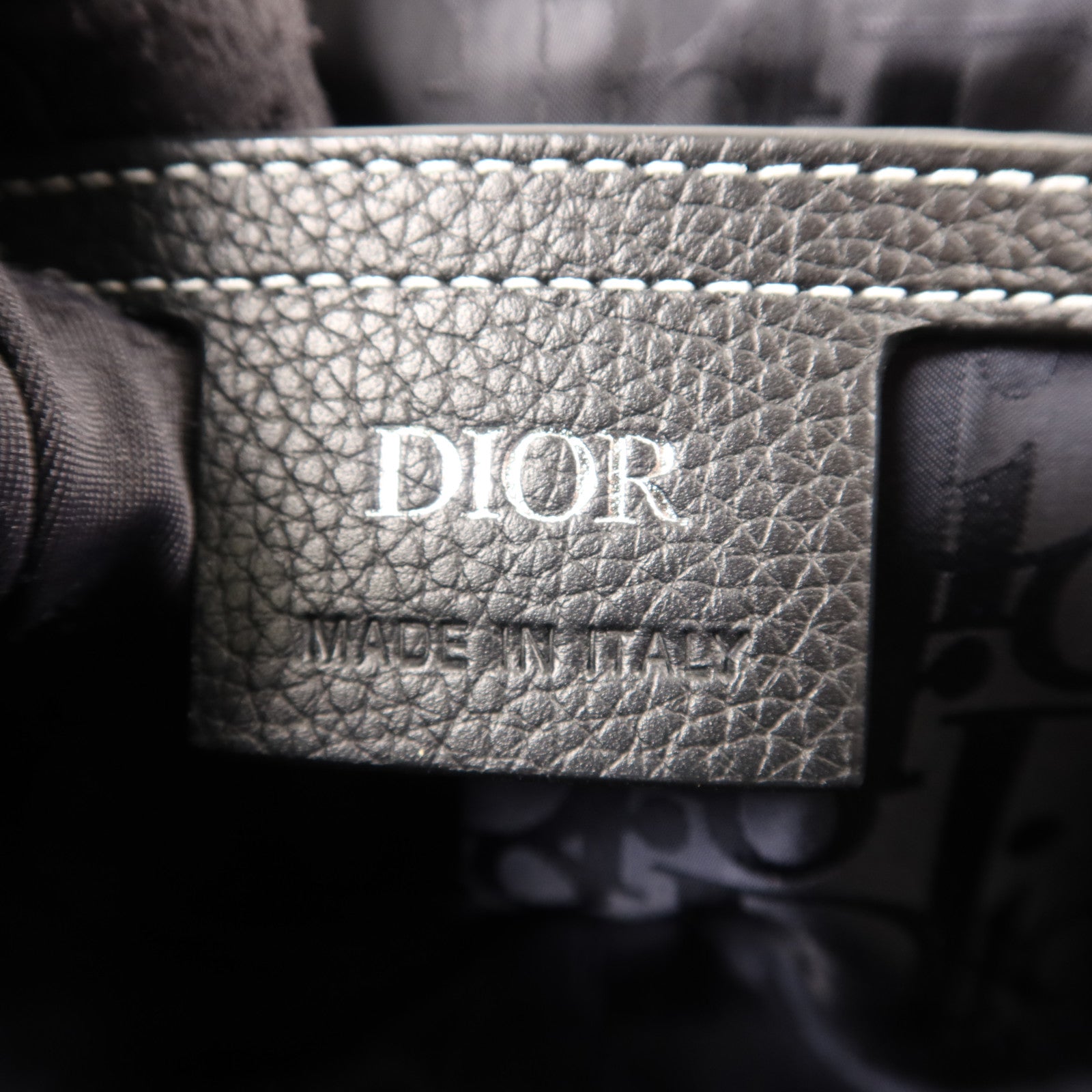Dior 牛皮皮革Mini Saddle Messenger Bag With Flap銀扣肩背袋