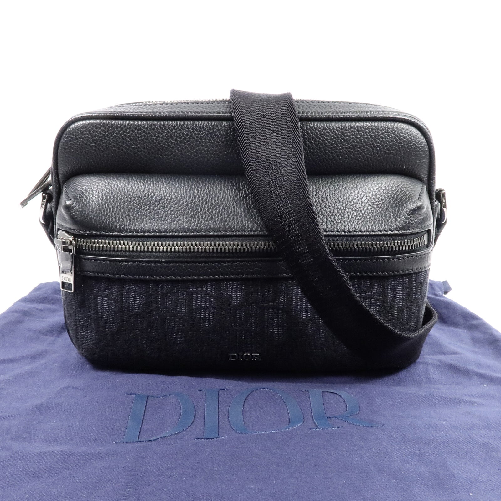 Dior 牛皮皮革/帆布Dior Rider Oblique肩背袋