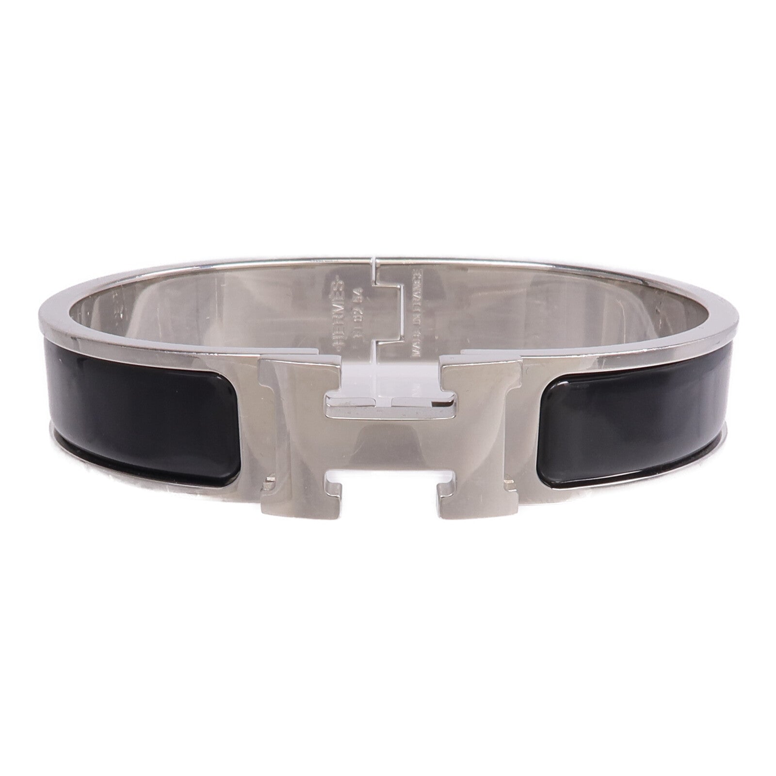 HERMES 金屬/琺瑯Clic H Bracelet手鐲Noir
