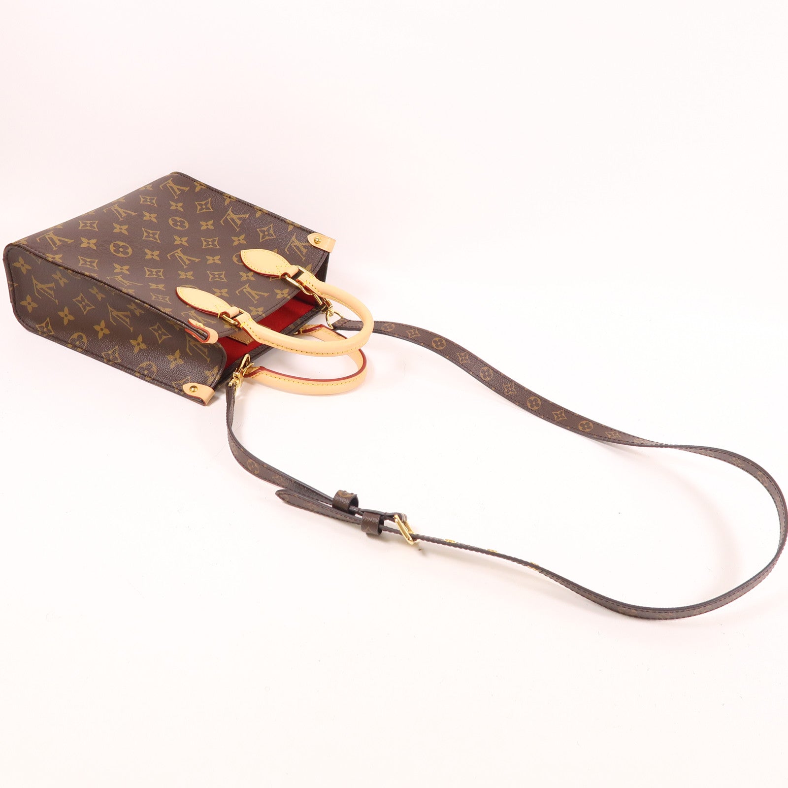 LOUIS VUITTON LV GHW Sac Plat BB 2 Way Shoulder Bag M46265 Monogram Brown
