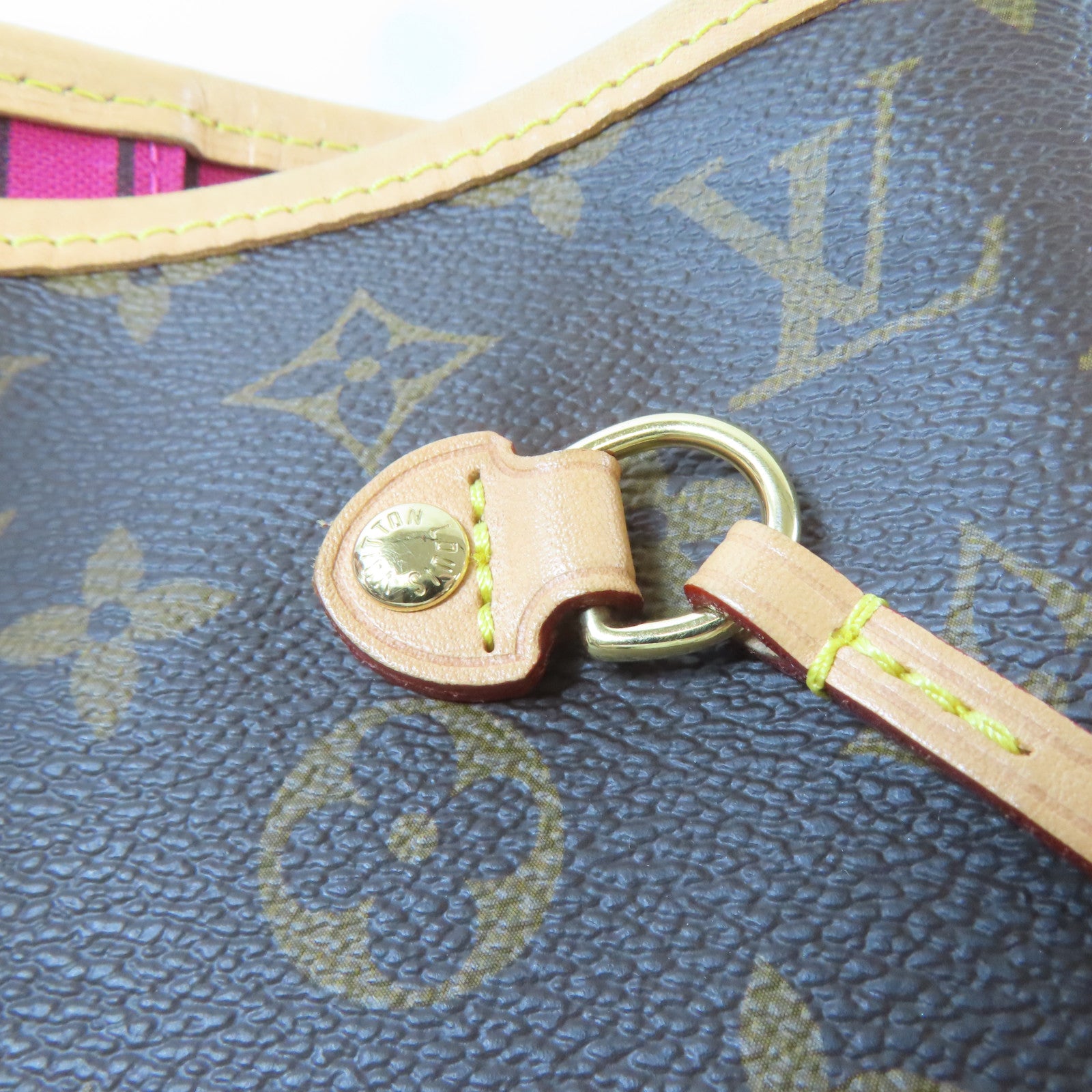 LOUIS VUITTON Monogram Neverfull MM金扣手挽袋啡色
