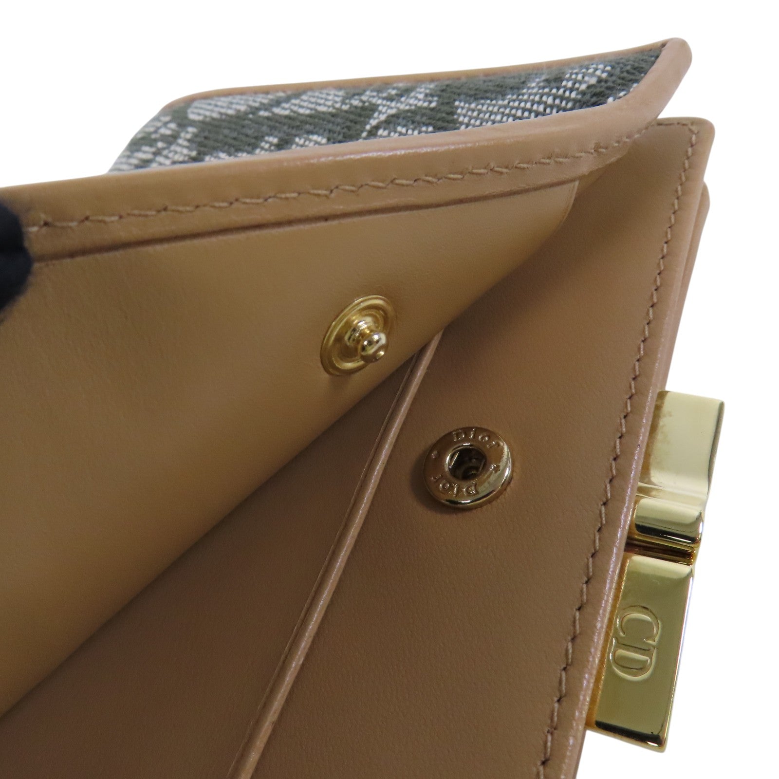 Dior Oblique帆布Short Wallet金扣短錢包