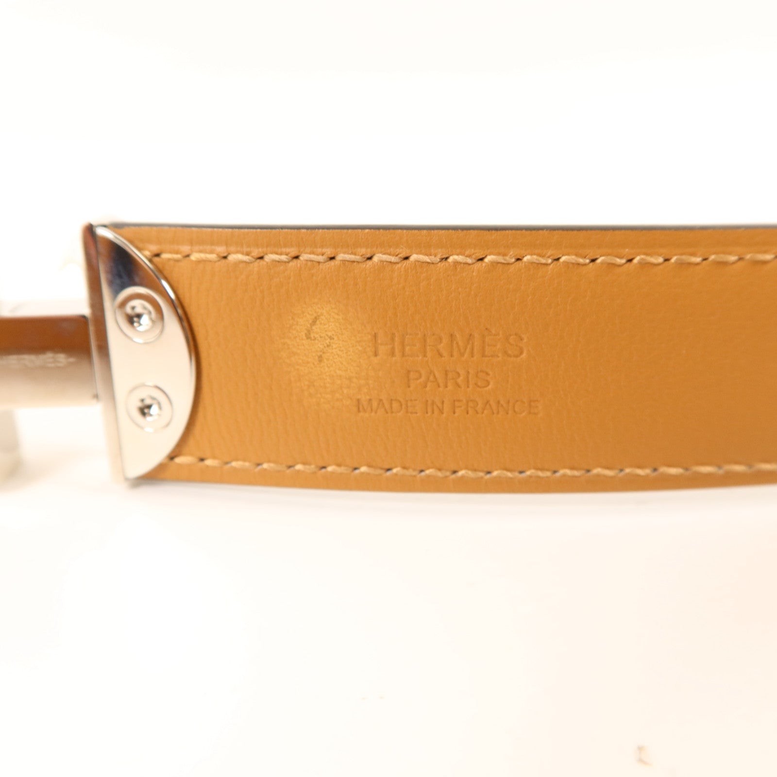 HERMES Chamonix皮革2002-24MM Belt銀扣皮帶Noir