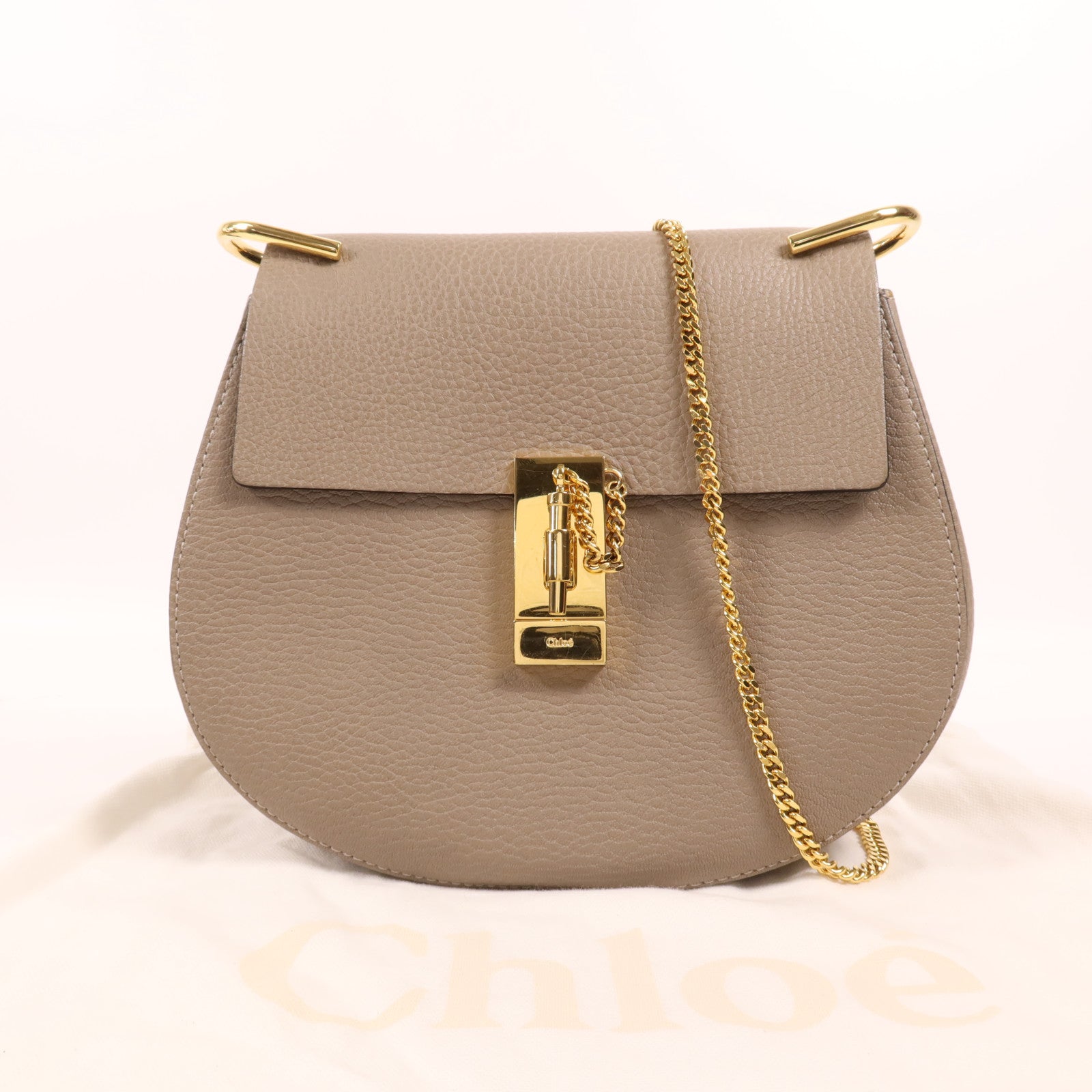 Chloe 牛皮皮革Drew Bag金扣鏈帶肩背袋