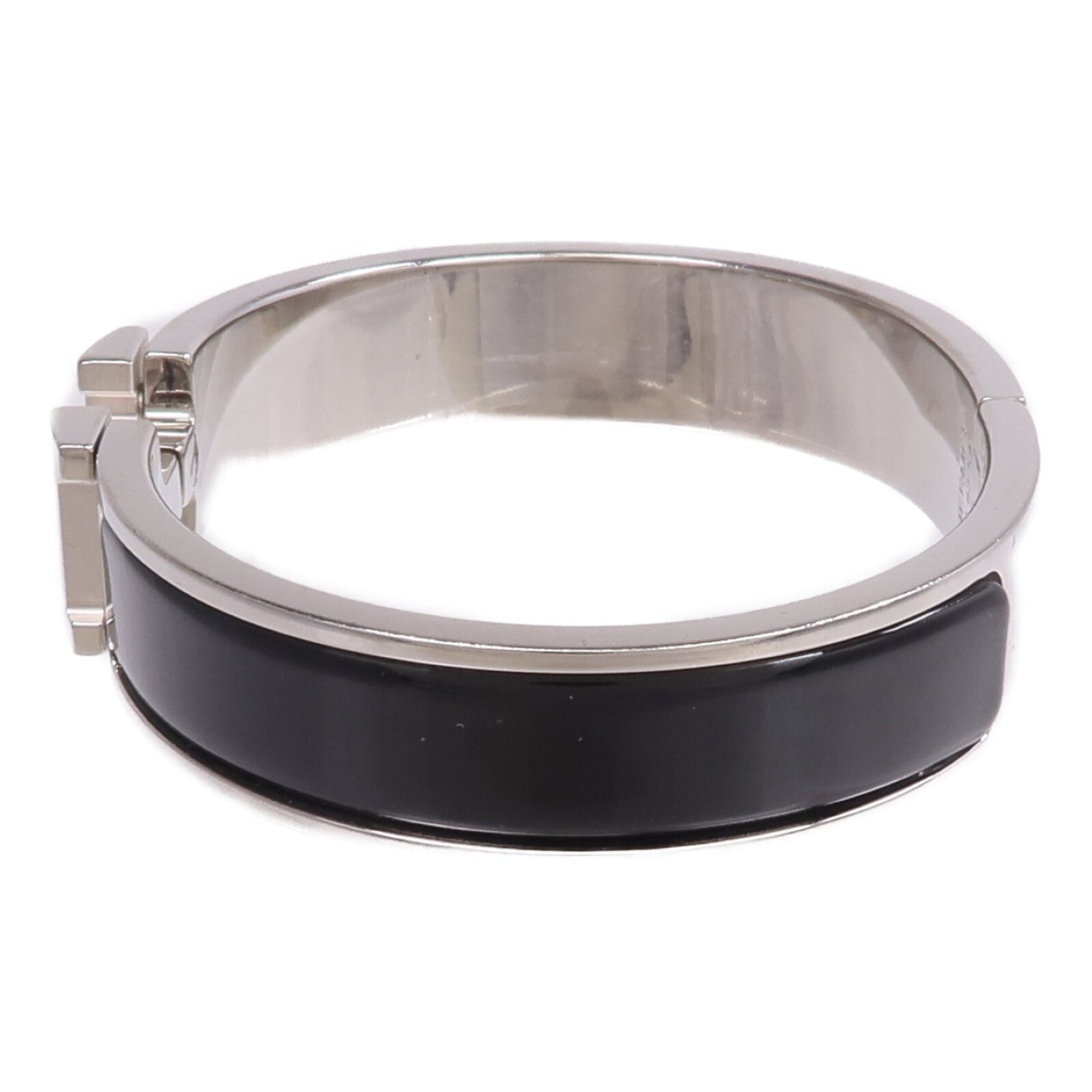 HERMES 金屬/琺瑯Clic H Bracelet手鐲Noir