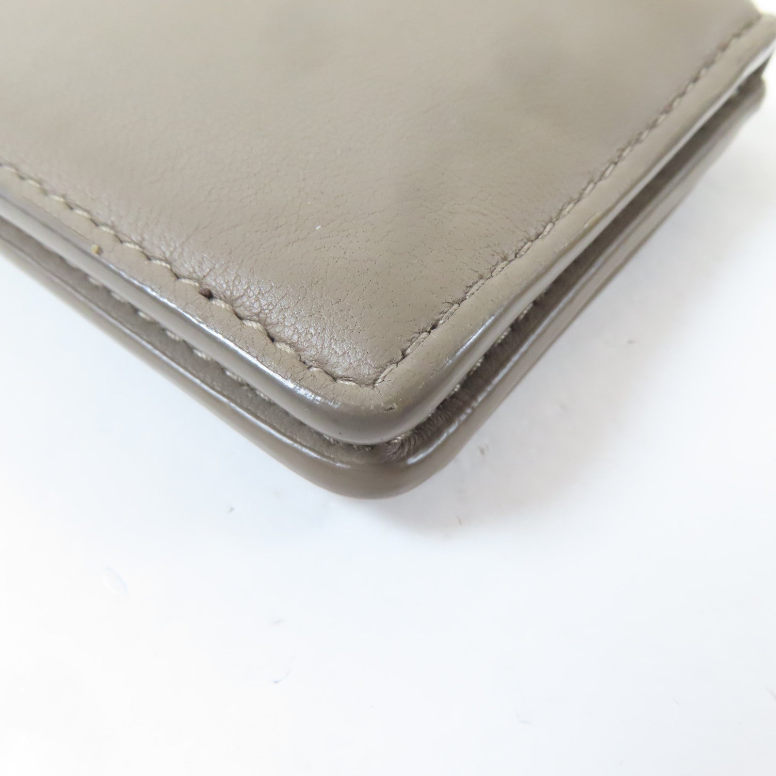 BOTTEGA VENETA 皮革Card Holder銀扣卡片套灰色