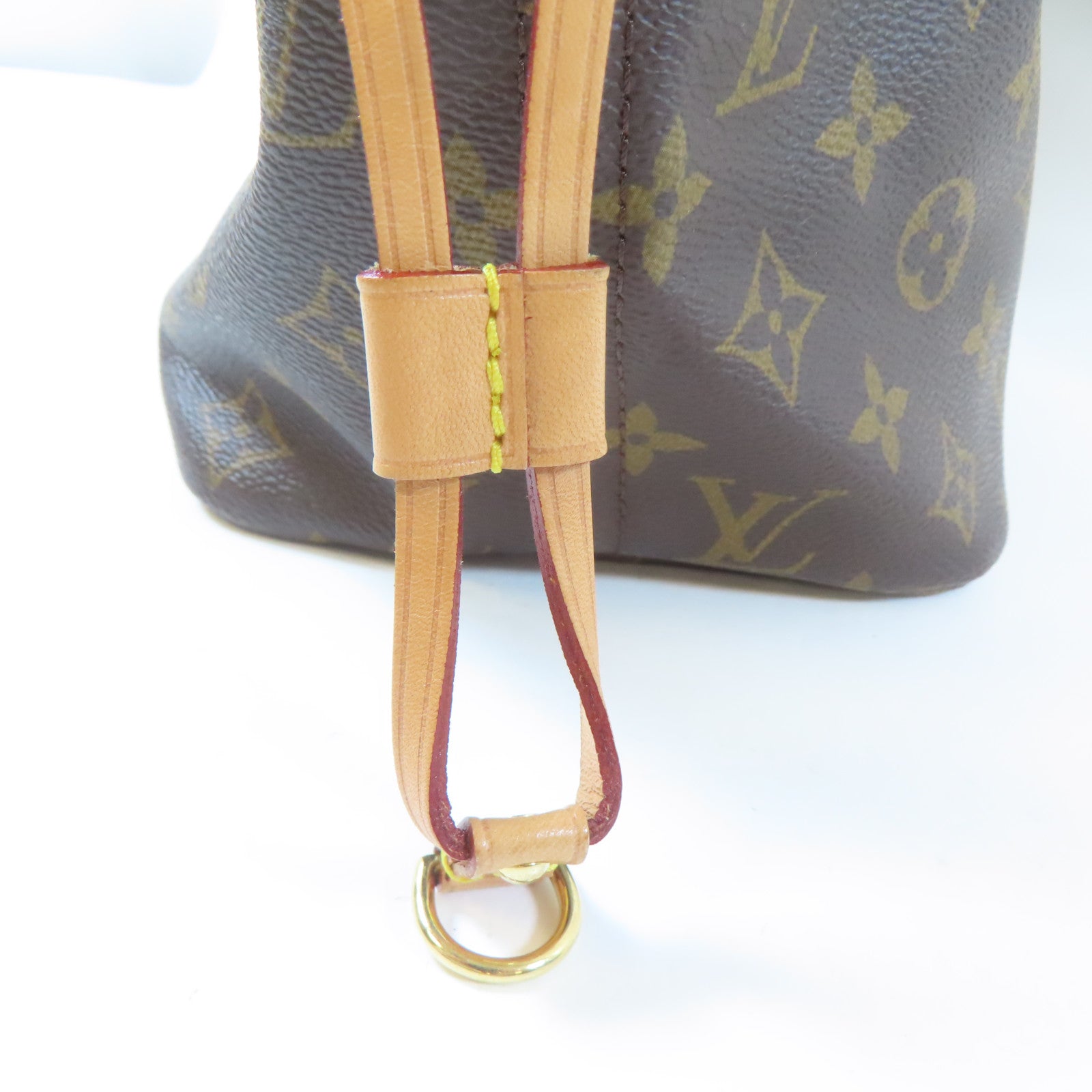 LOUIS VUITTON Monogram Neverfull MM金扣手挽袋啡色