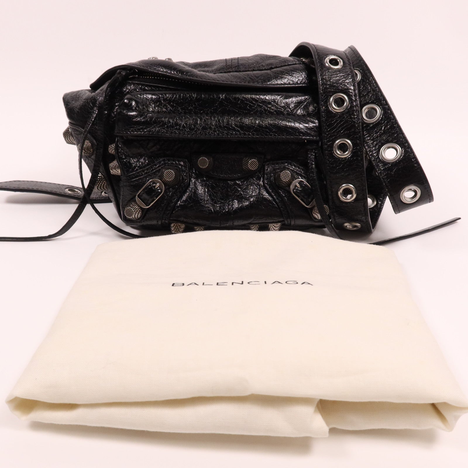 BALENCIAGA 牛皮皮革Cagole Belt Pack銀扣腰包