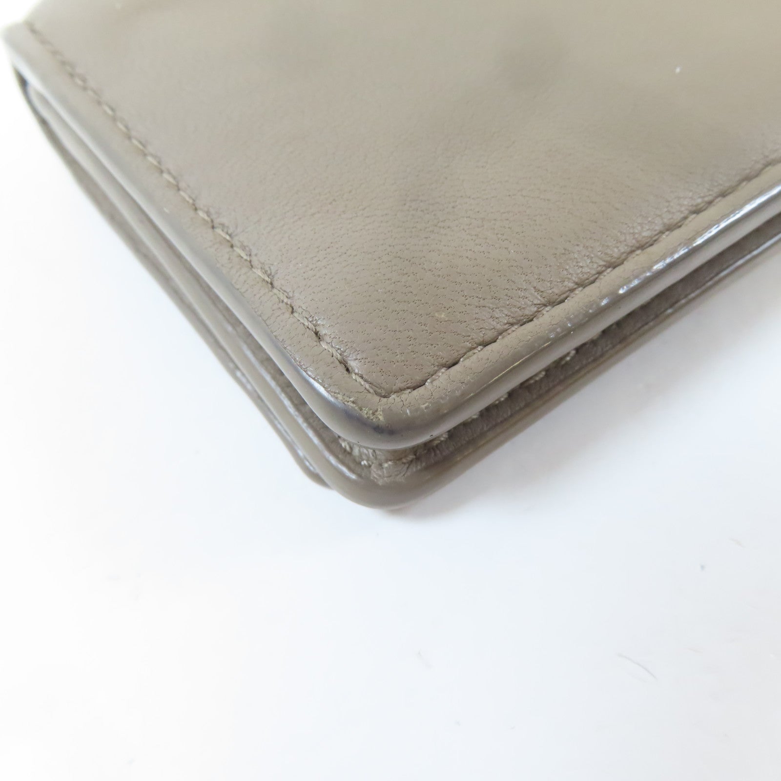 BOTTEGA VENETA 皮革Card Holder銀扣卡片套灰色