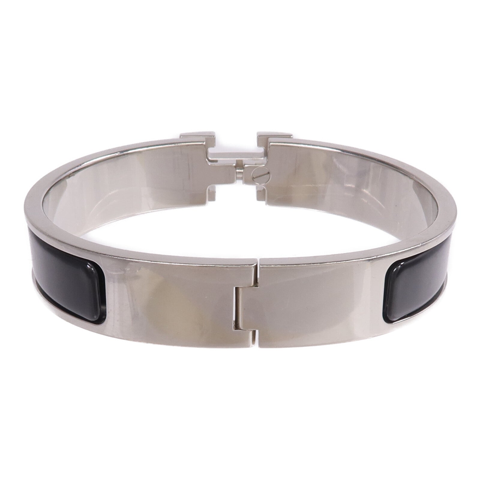 HERMES 金屬/琺瑯Clic H Bracelet手鐲Noir