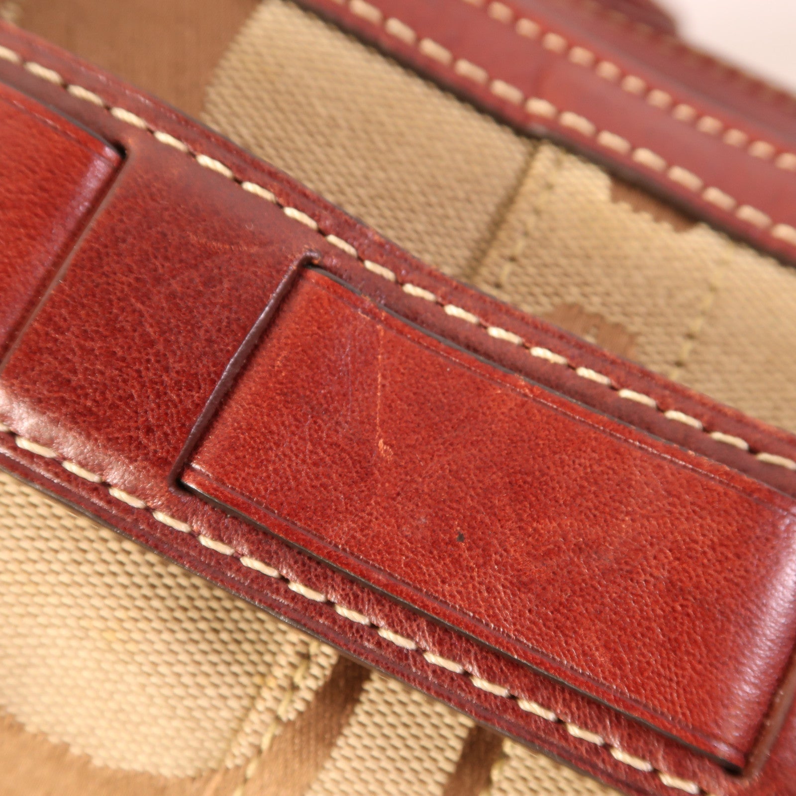 COACH 蛇皮皮革/帆布/皮革Shoulder Bag銀扣肩背袋