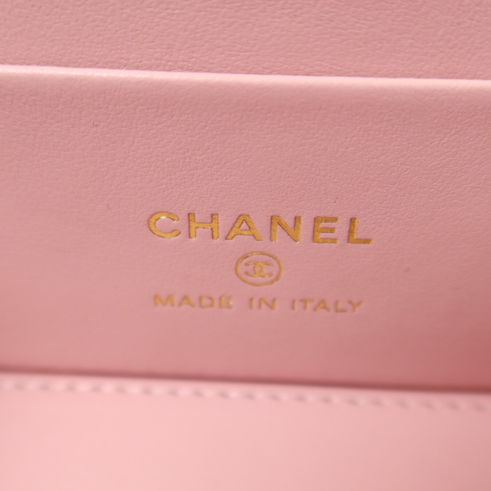 CHANEL 羊皮皮革Vanity Case鏈帶肩背袋