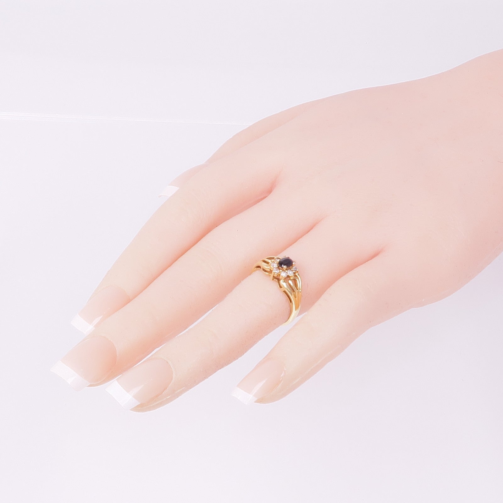 JEWELRY 14K黃金Sapphire Diamond Ring藍寶石/鑽石戒指US#5.5