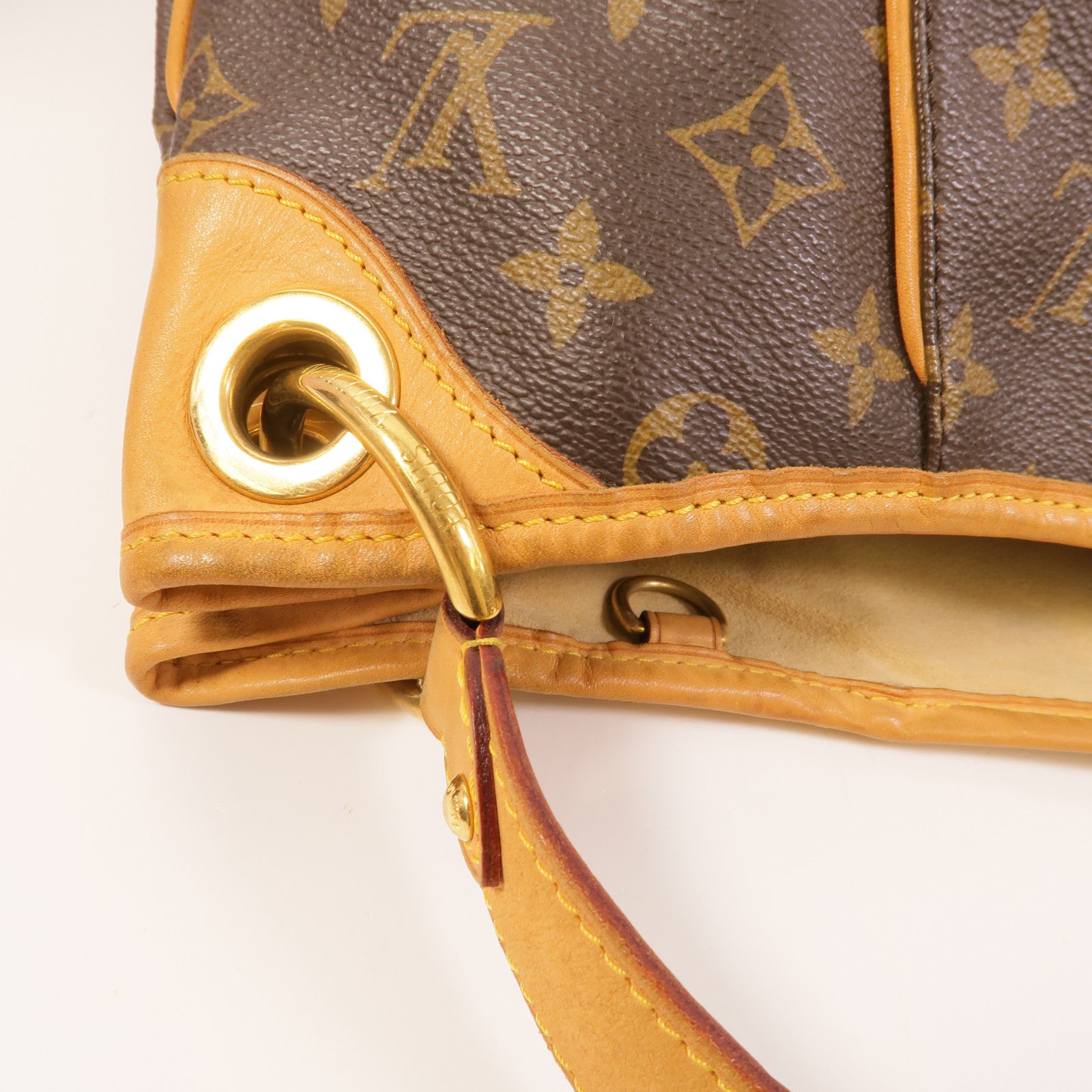 LOUIS VUITTON Monogram Galliera PM金扣肩背袋棕色