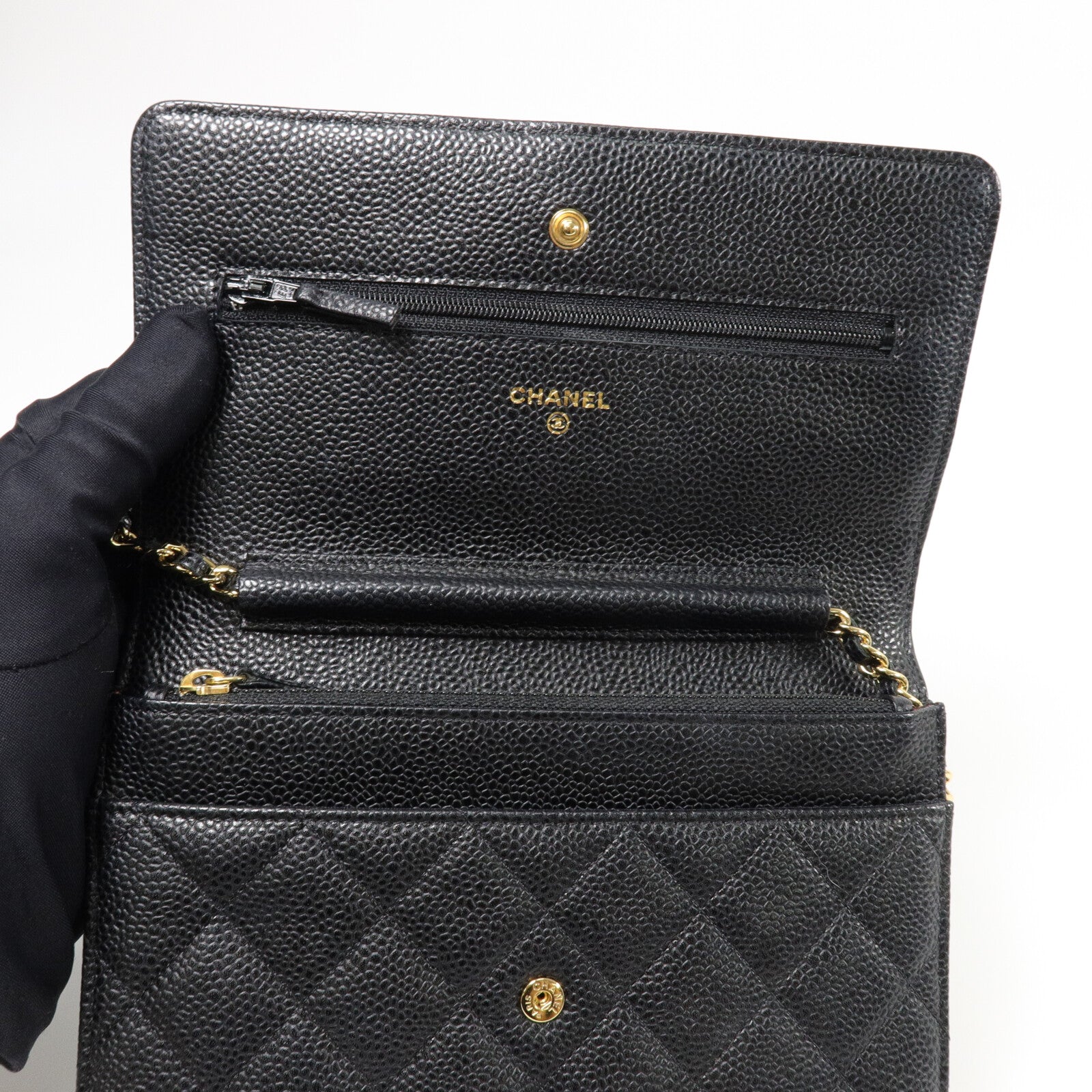 CHANEL 牛皮皮革Wallet On Chain鏈帶肩背袋