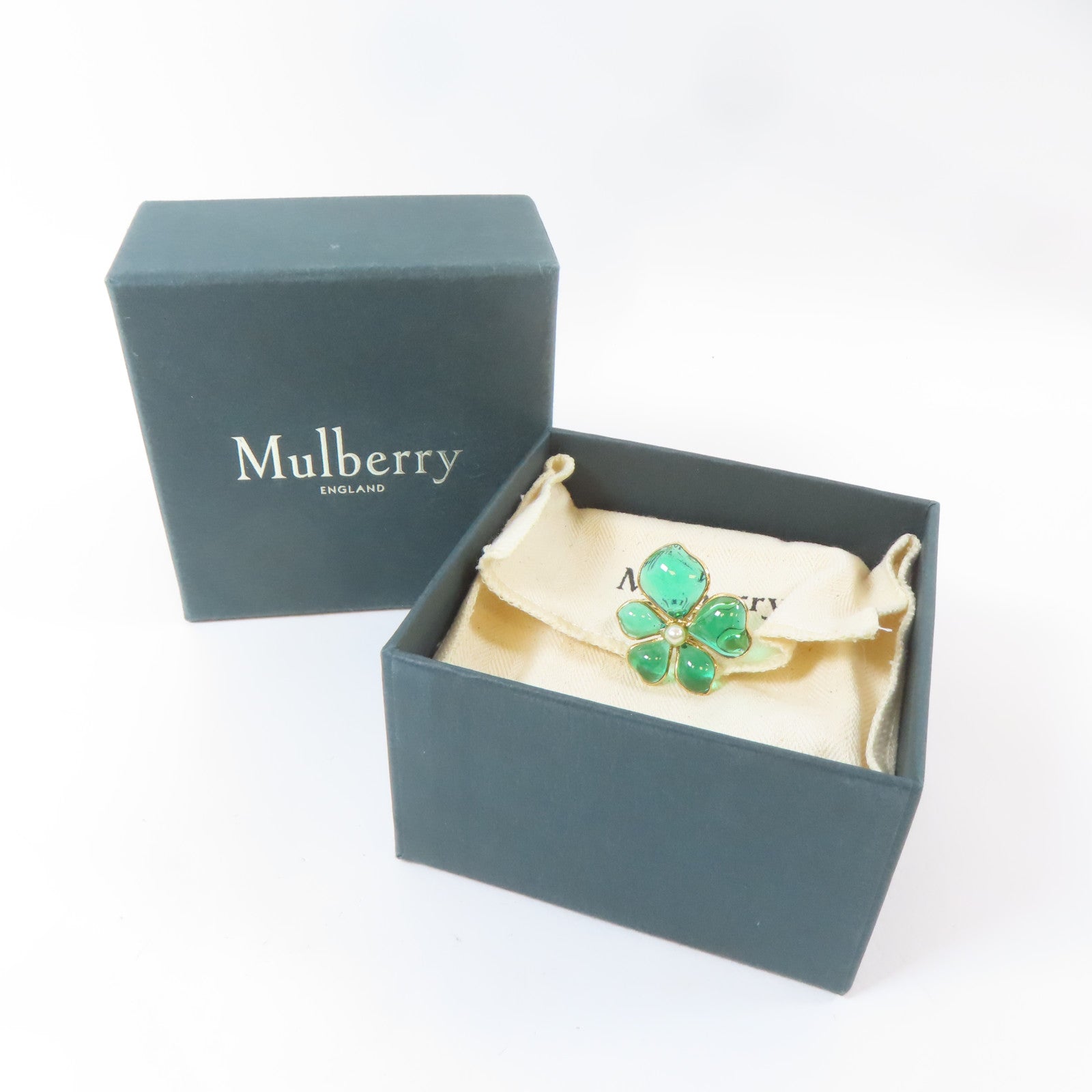 MULBERRY 金屬Flower Garden Ring戒指US#5綠色