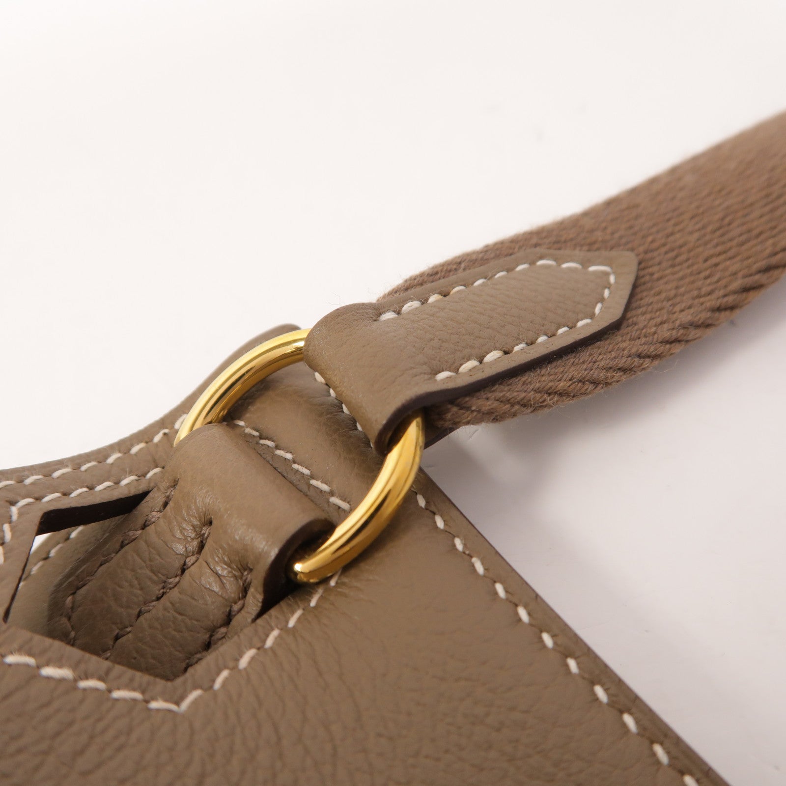 HERMES Evercolor皮革Mini Jypsiere金扣肩背袋Etoupe