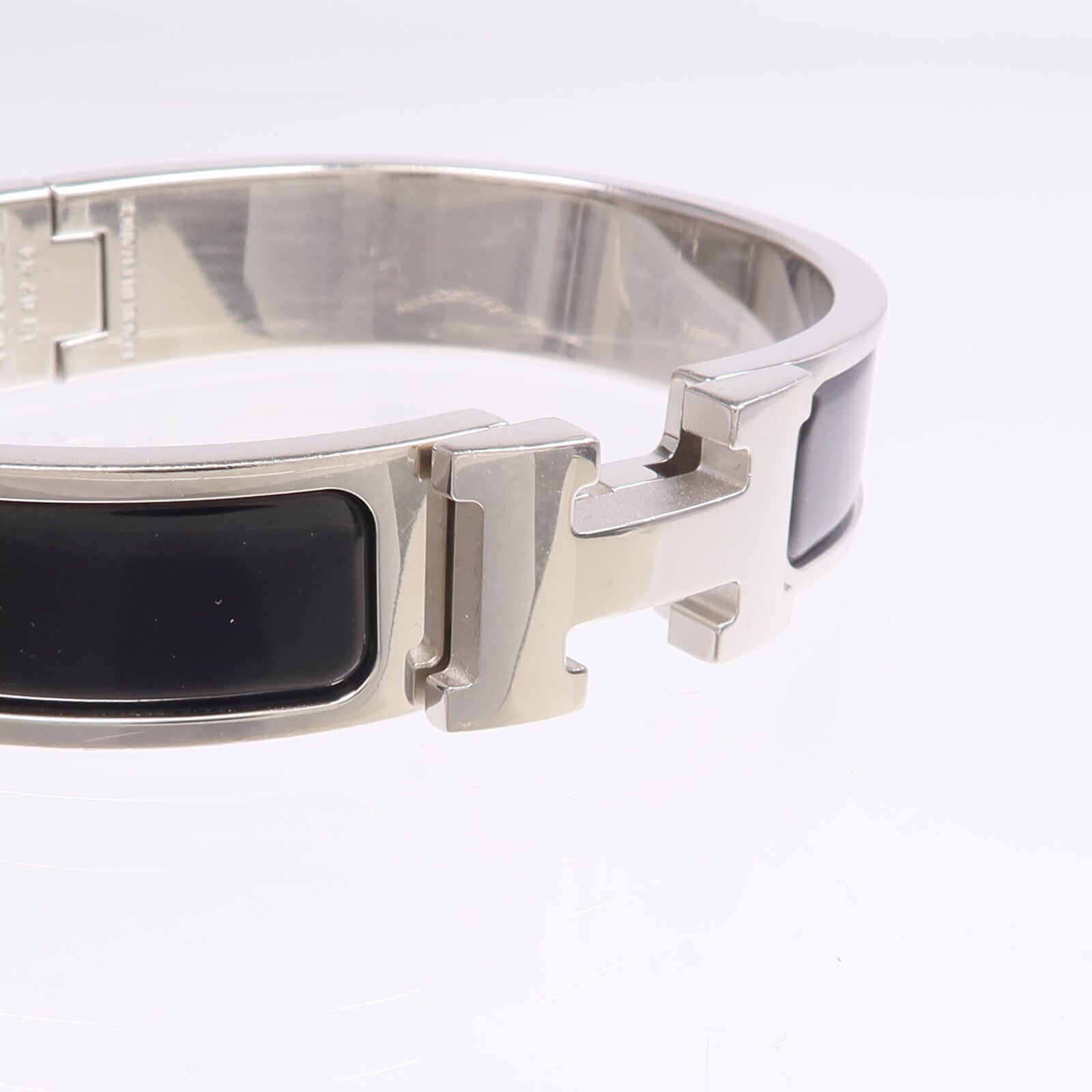 HERMES 金屬/琺瑯Clic H Bracelet手鐲Noir