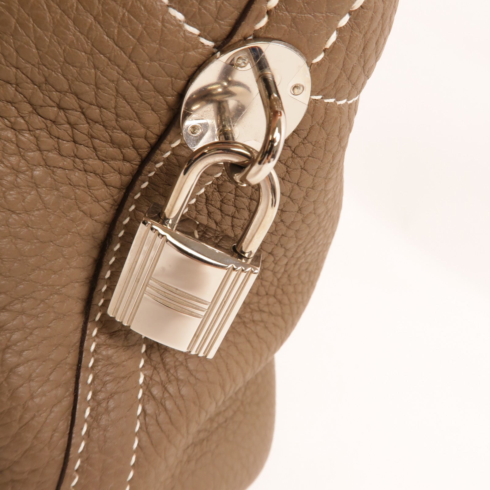 HERMES Clemence皮革Bolide 31手挽肩背兩用袋Etoupe