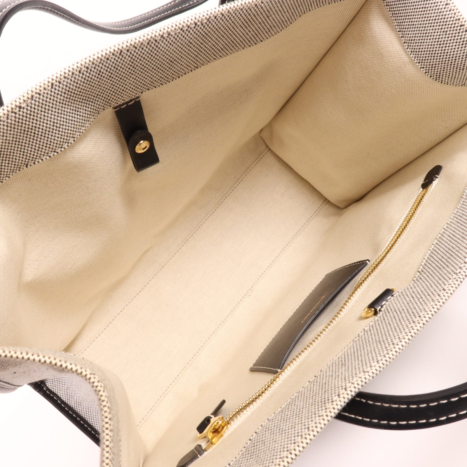 BURBERRY 帆布/皮革Freya Tote金扣肩背袋