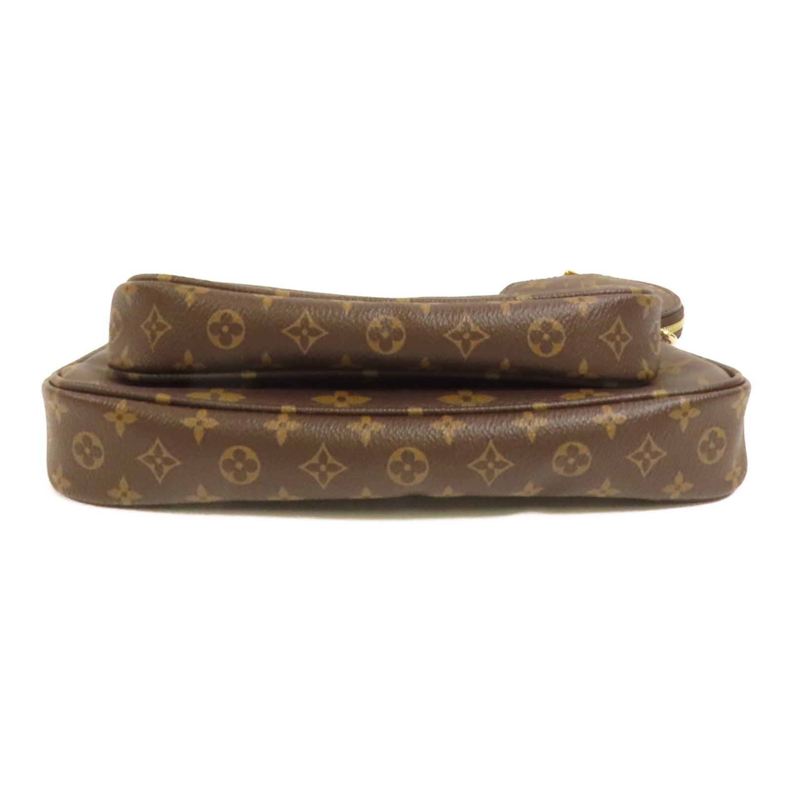 LOUIS VUITTON Monogram Multi Pochette Accessoires金扣手挽肩背兩用袋棕色