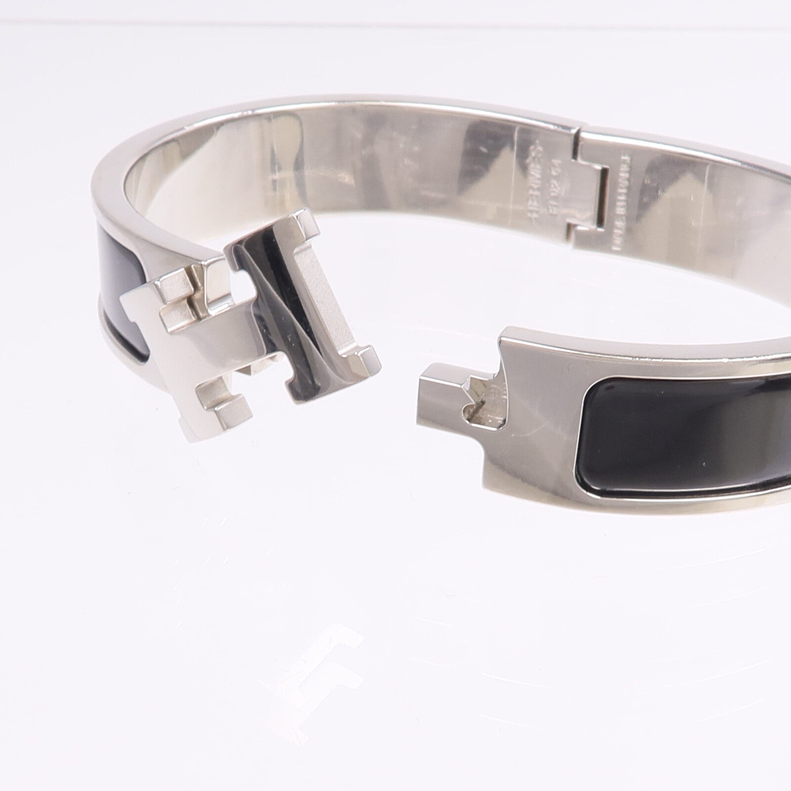 HERMES 金屬/琺瑯Clic H Bracelet手鐲Noir