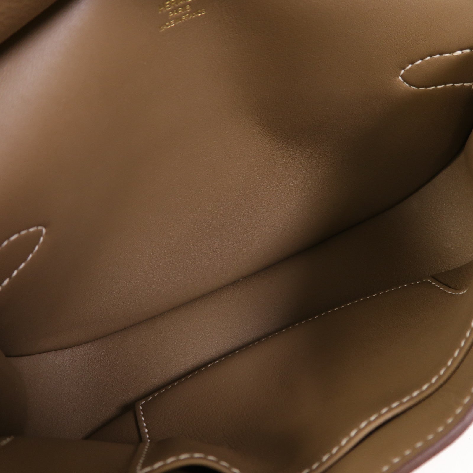 HERMES Evercolor皮革Mini Jypsiere金扣肩背袋Etoupe