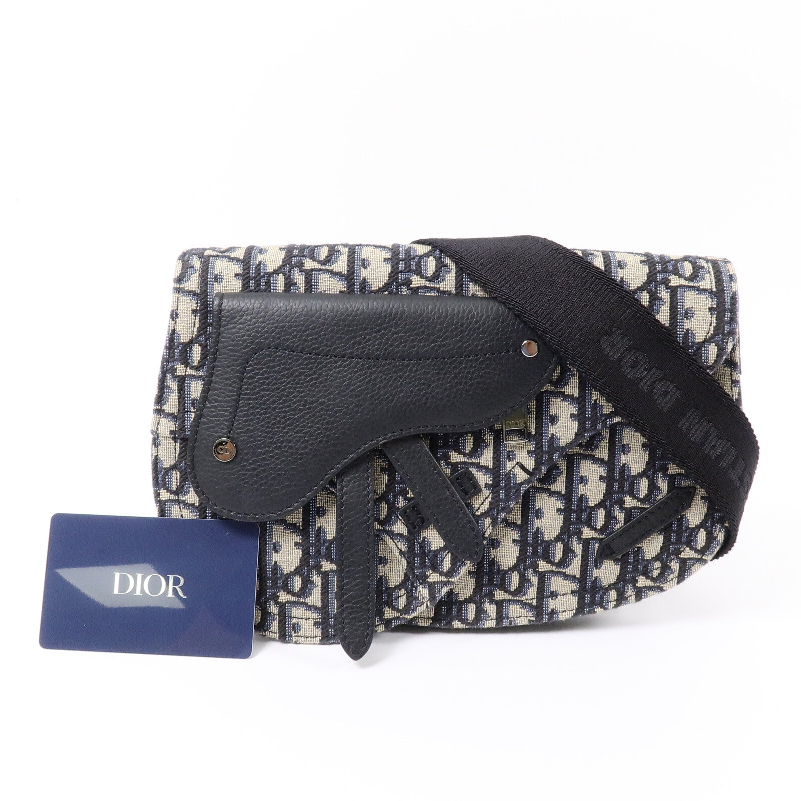 Dior 帆布/牛皮皮革Saddle Pouch Crossbody Bag肩背袋
