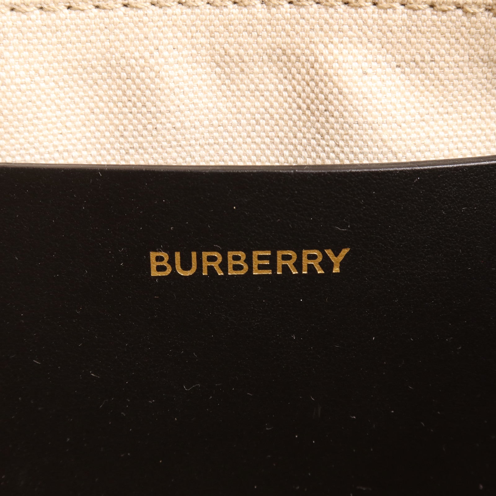 BURBERRY 帆布/皮革Freya Tote金扣肩背袋
