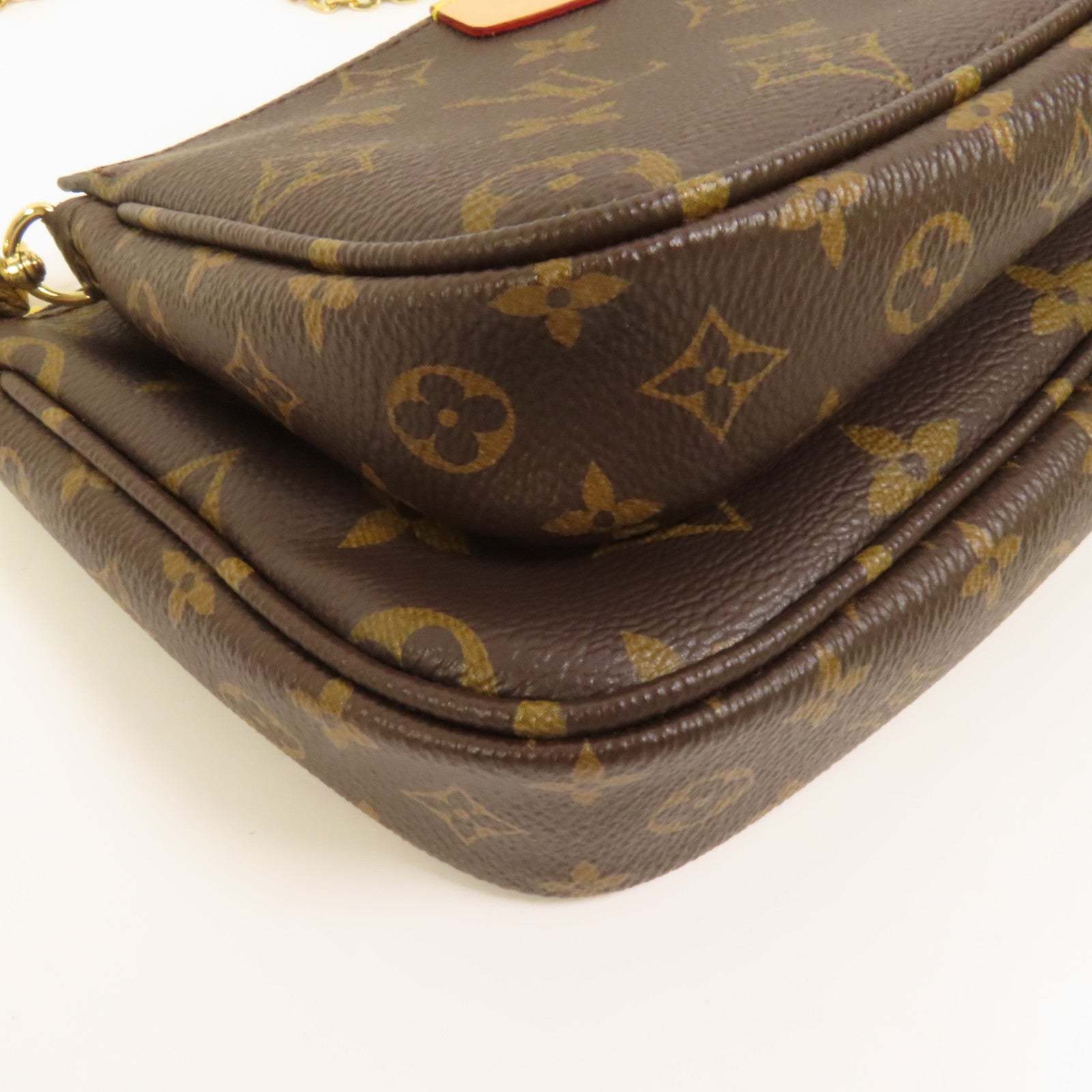 LOUIS VUITTON Monogram Multi Pochette Accessoires金扣手挽肩背兩用袋棕色