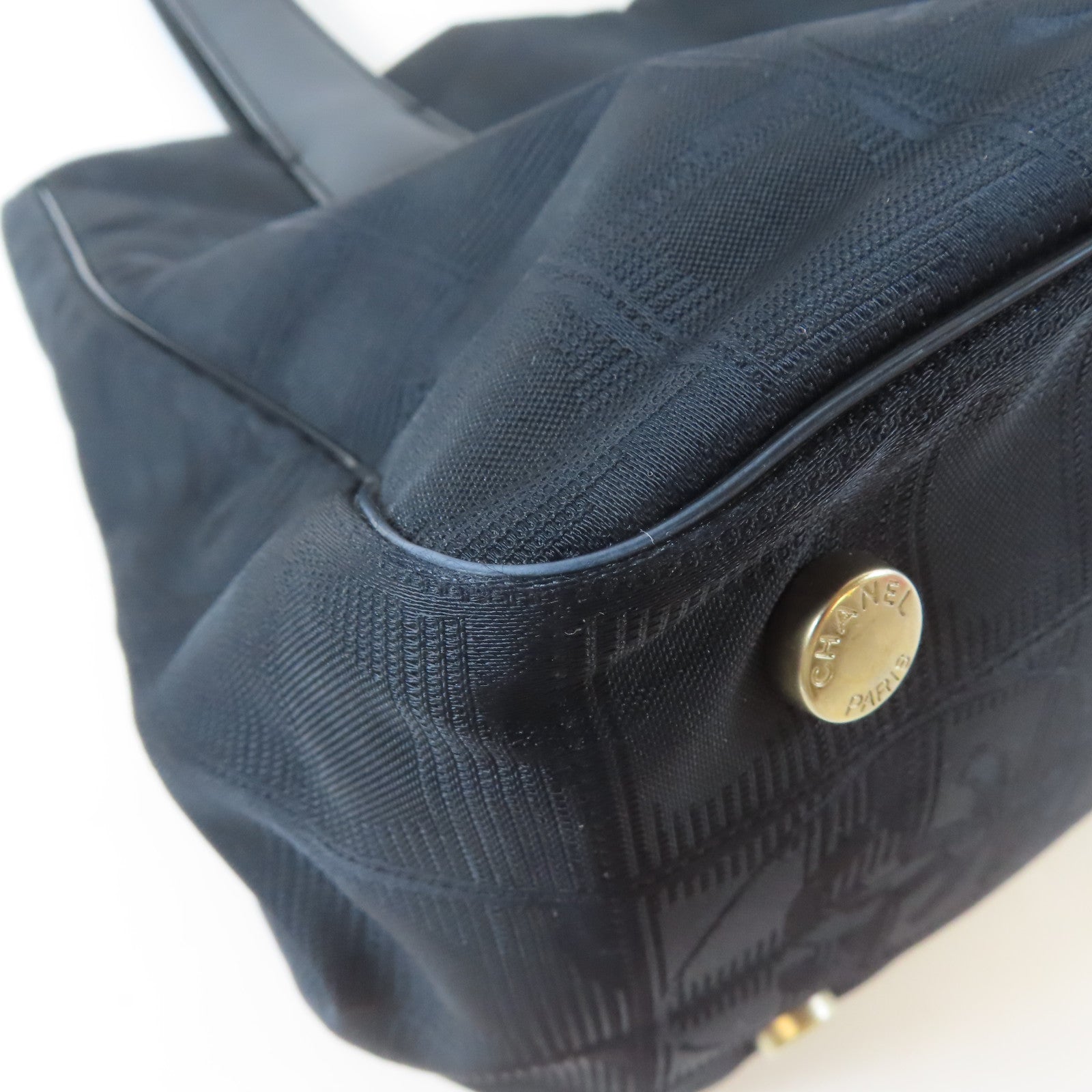 CHANEL 尼龍New Travel Line Tote Bag金扣手挽袋黑色