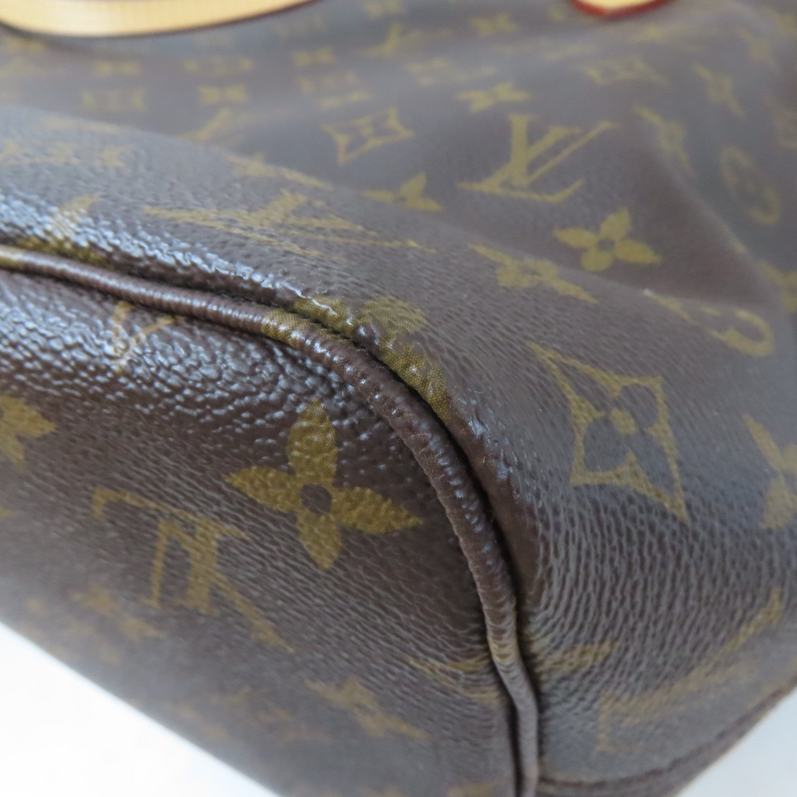 LOUIS VUITTON Monogram Neverfull MM金扣手挽袋啡色