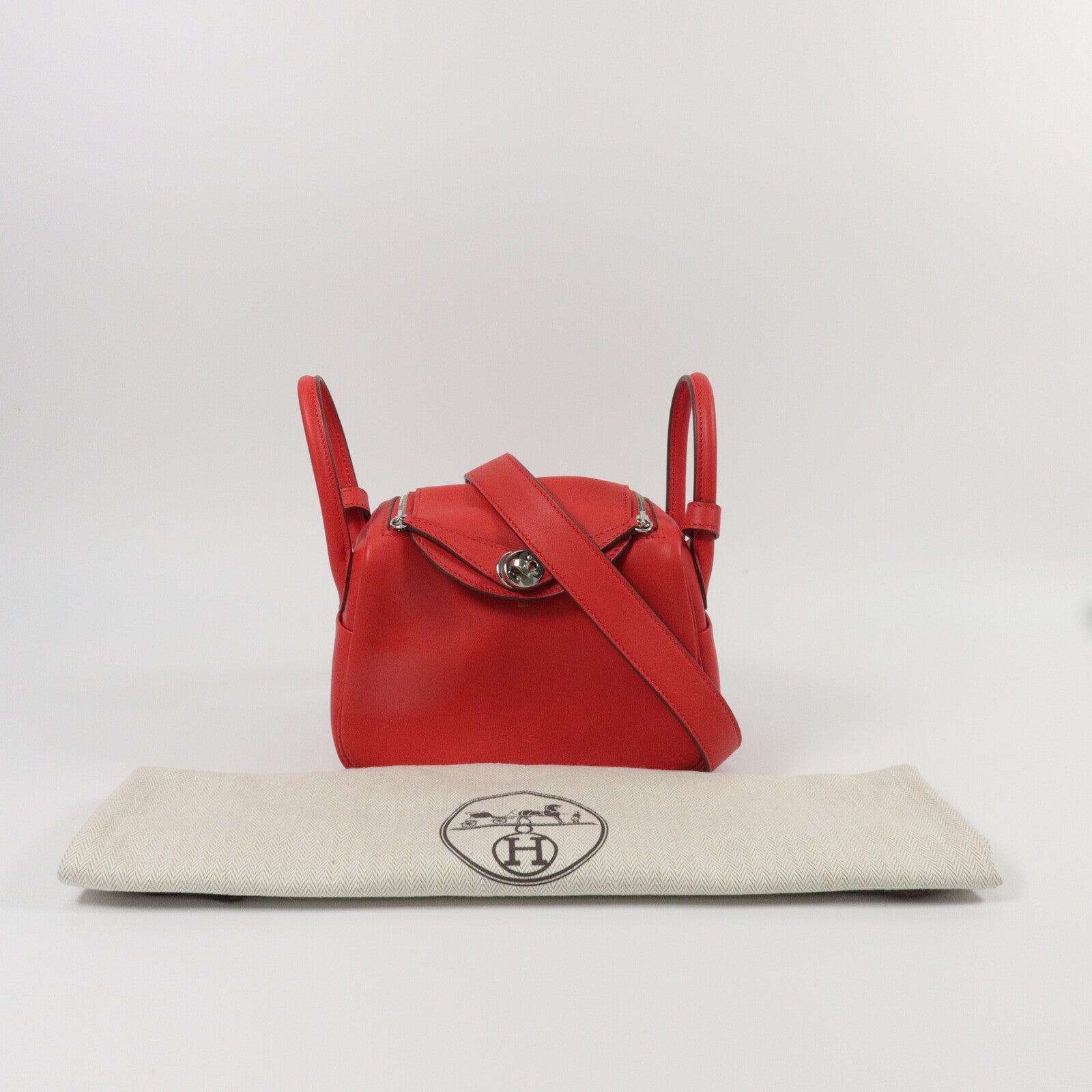 HERMES Swift皮革Mini Lindy手挽肩背兩用袋Rough de Coeur