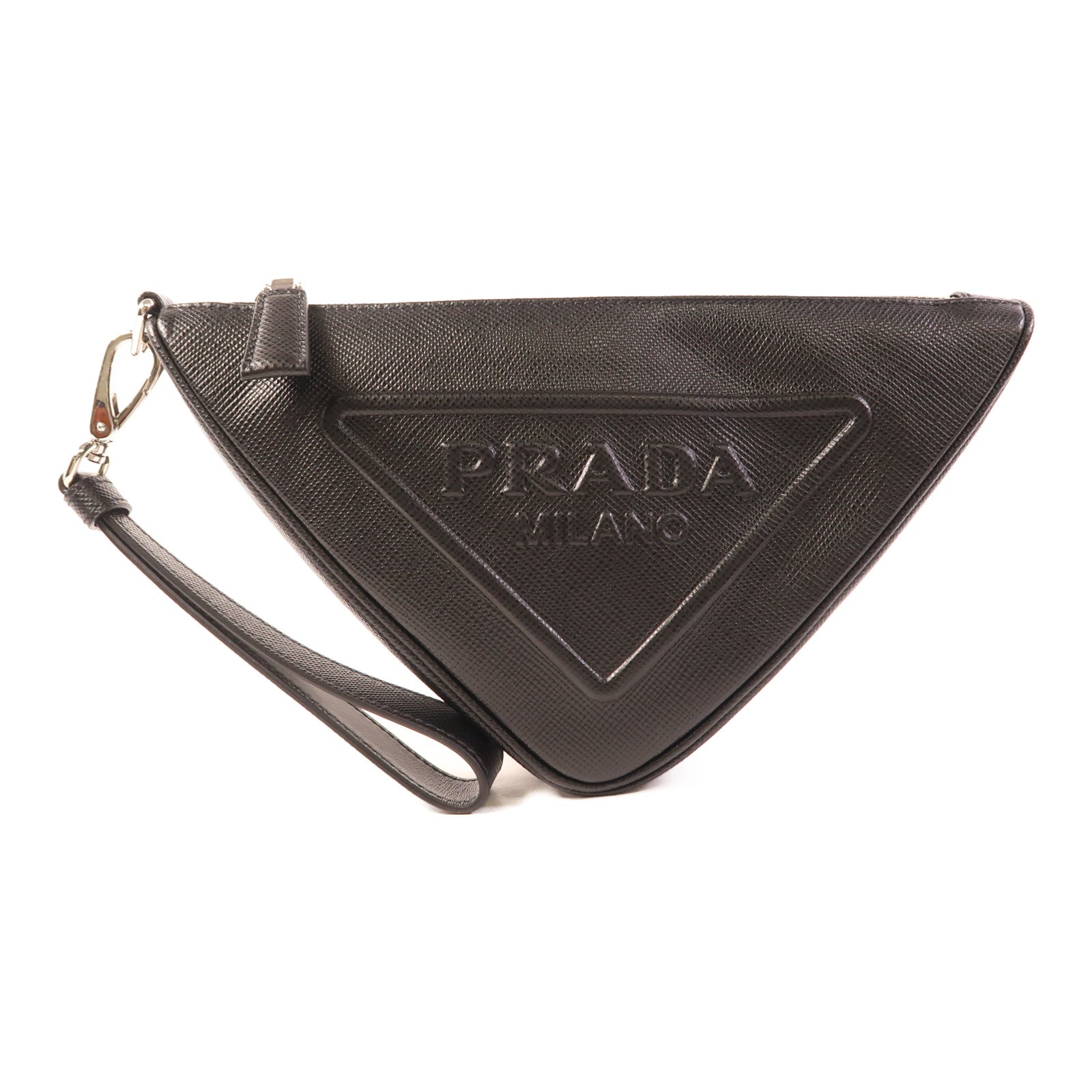 PRADA 牛皮皮革Hand Bag銀扣手拿包