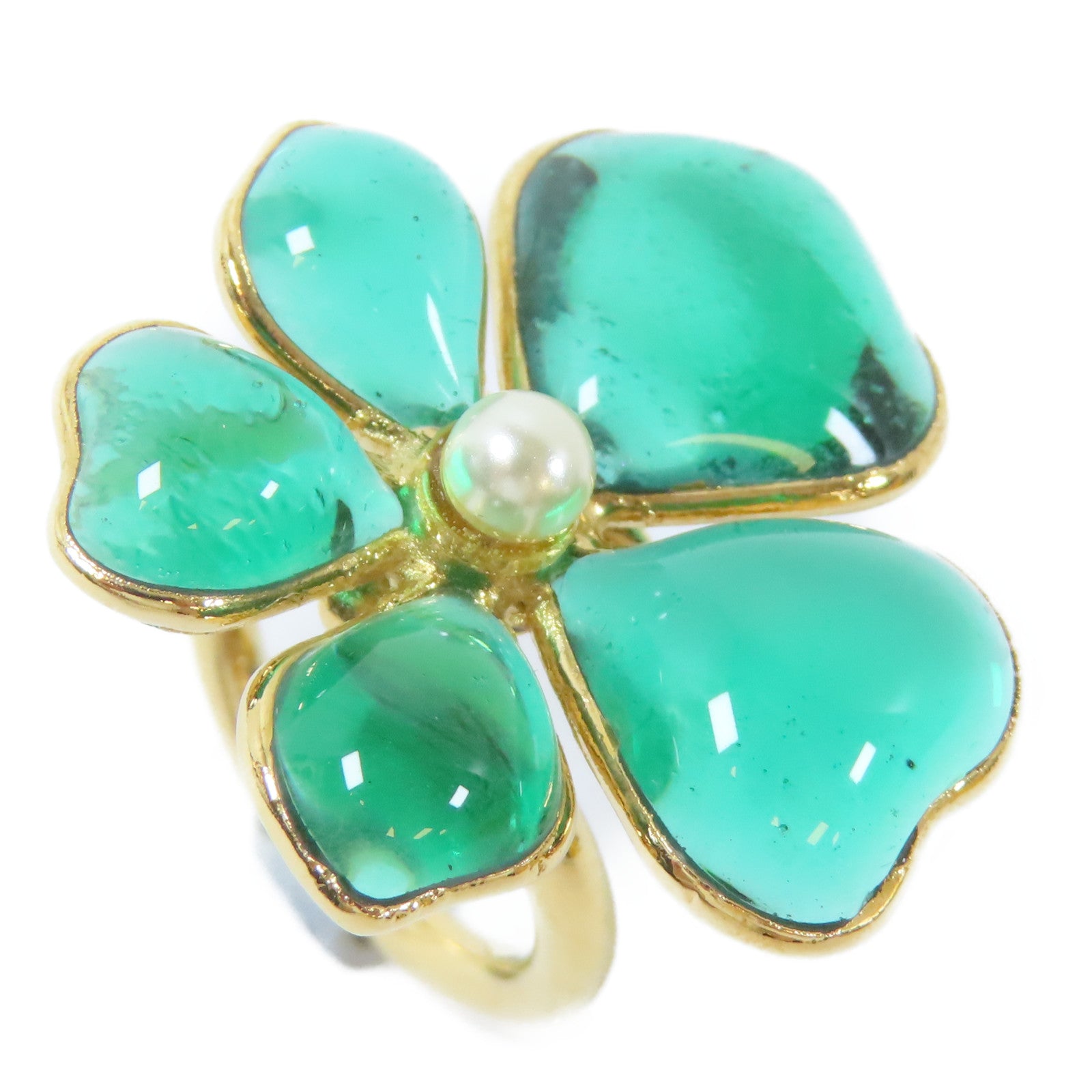 MULBERRY 金屬Flower Garden Ring戒指US#5綠色