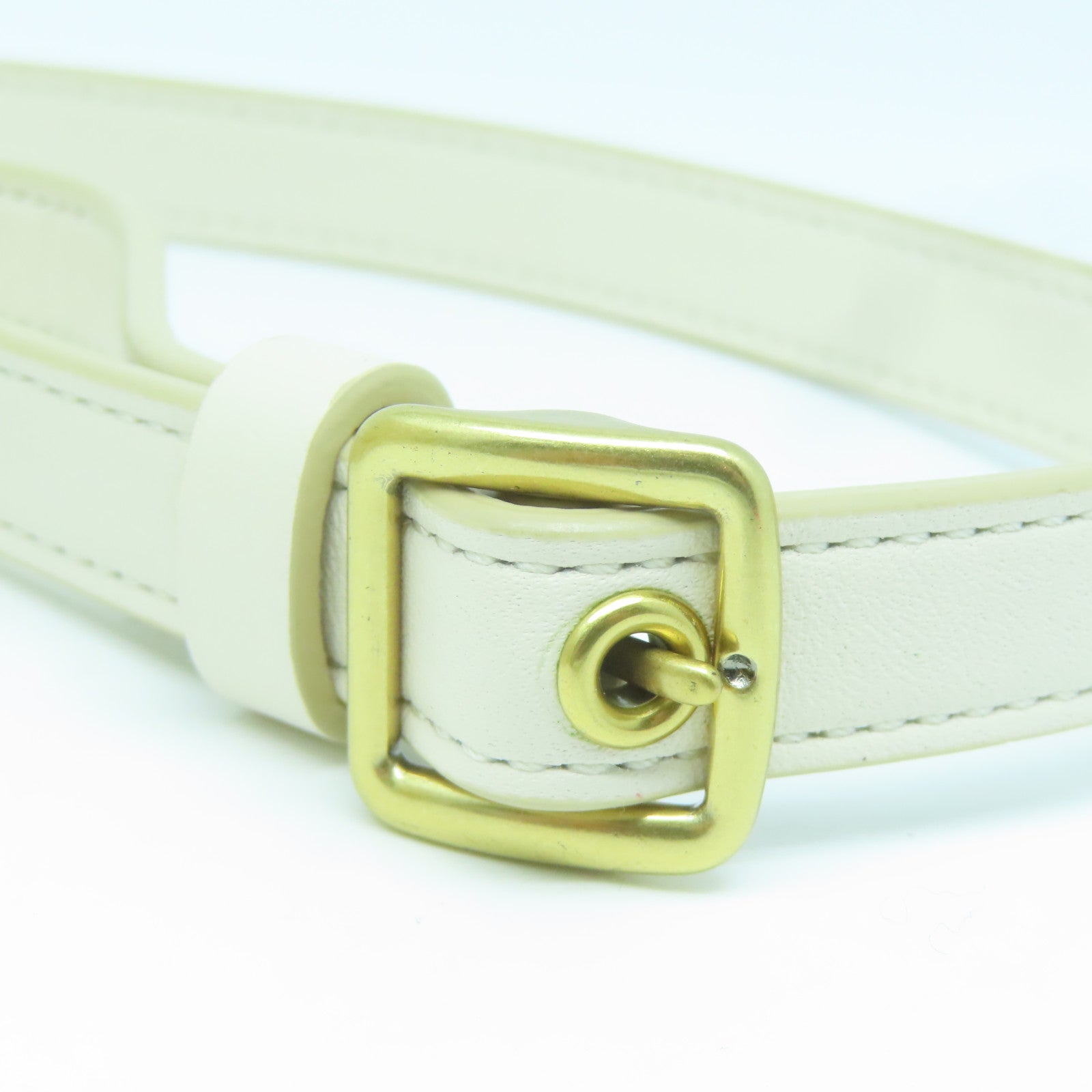 COACH 牛皮皮革Chain Shoulder Bag金扣鏈帶肩背袋白色