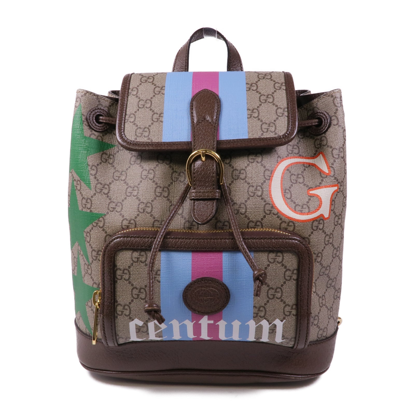 GUCCI 塗層帆布GG Supreme Backpack金扣背包