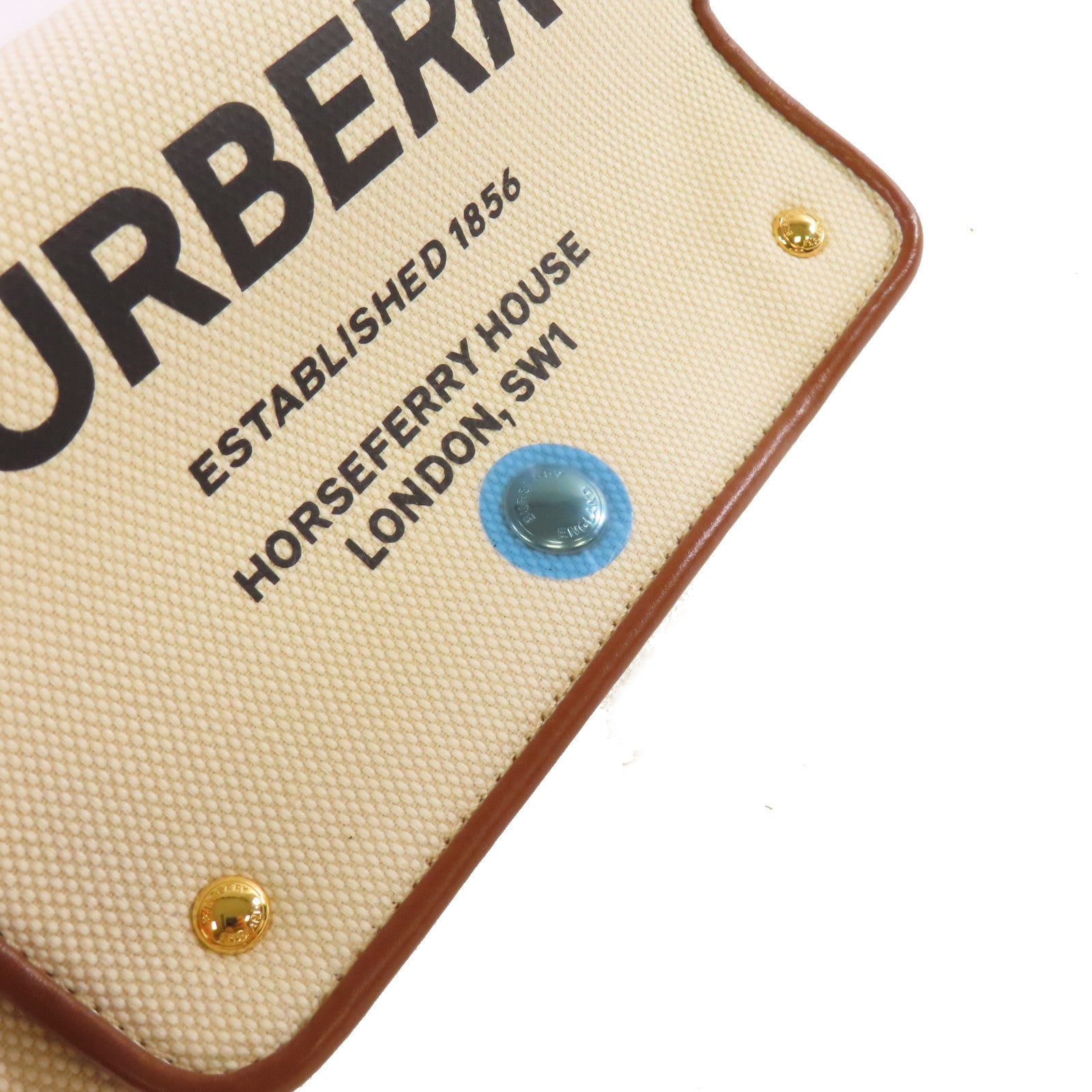BURBERRY 帆布Shoulder Bag金扣肩背袋杏色/啡色